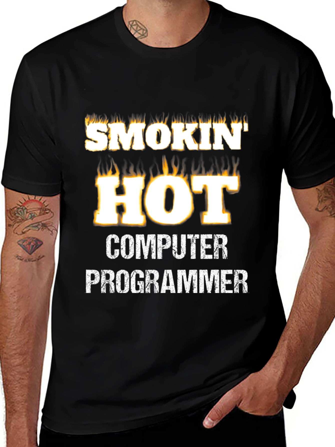 Variant 23 of Smokin' Hot Computer Programmer Graphic Tee