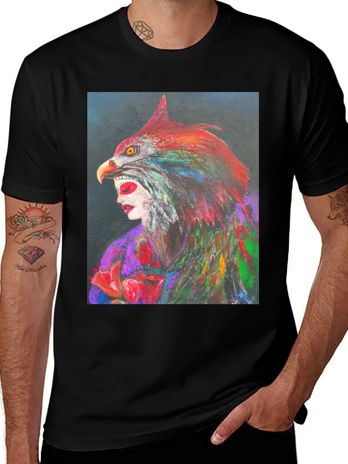 Variant 20 of Vibrant Eagle Art Graphic Tee - Unique Design