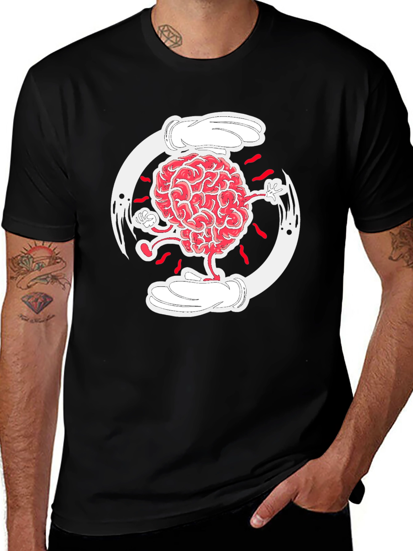 Variant 7 of Brain Graphic T-Shirt - Black