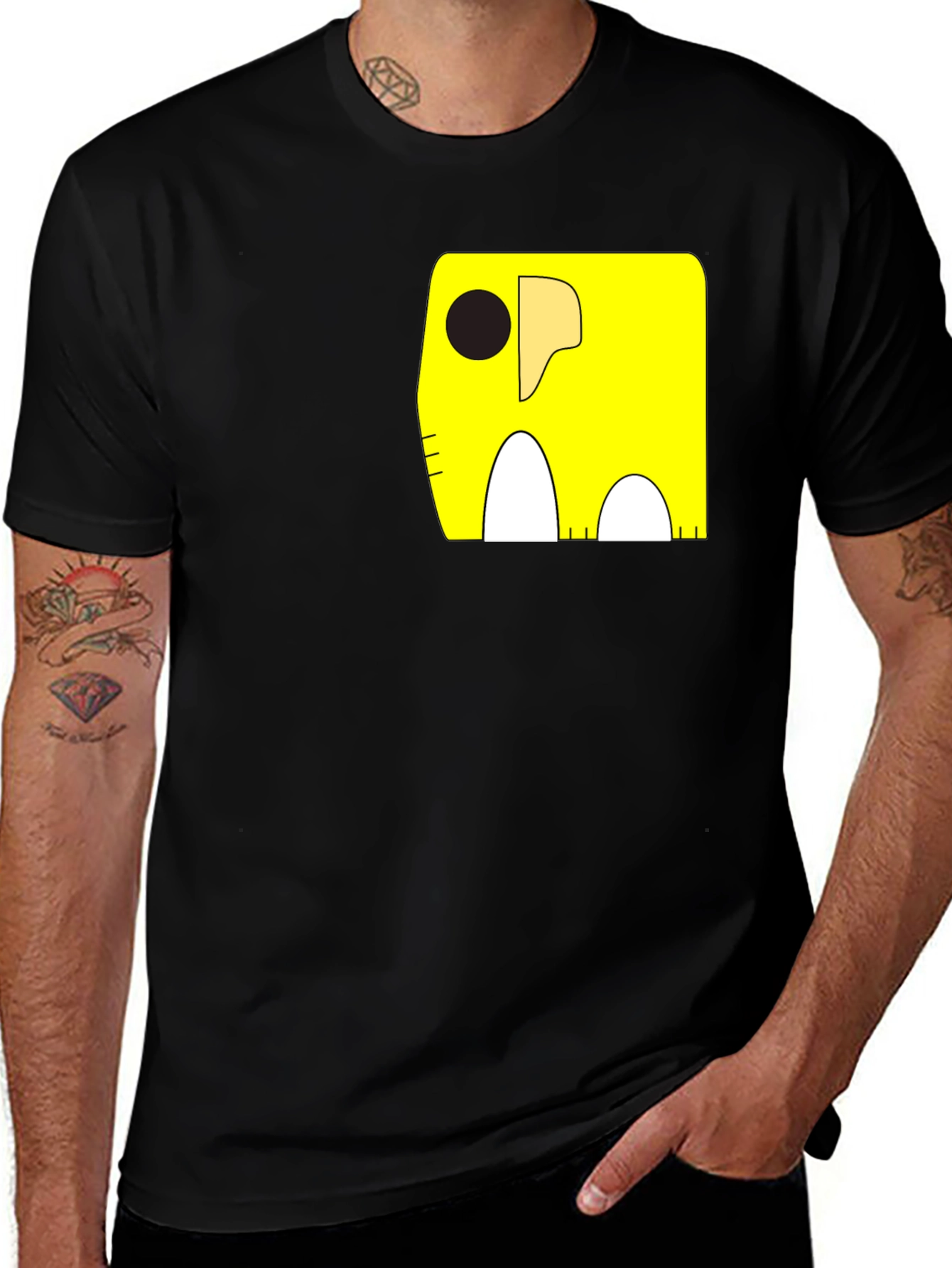 Cartoon Elephant Pocket T-Shirt