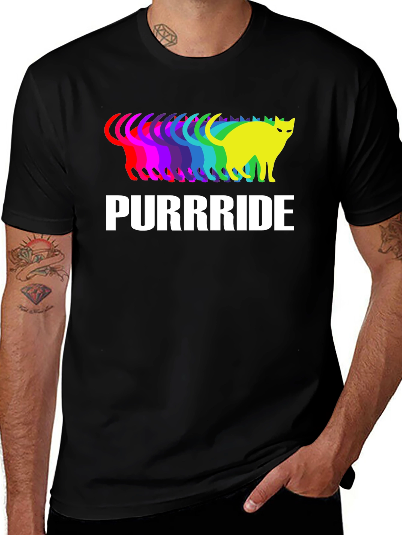 Variant 21 of Purrrride Rainbow Cat T-Shirt