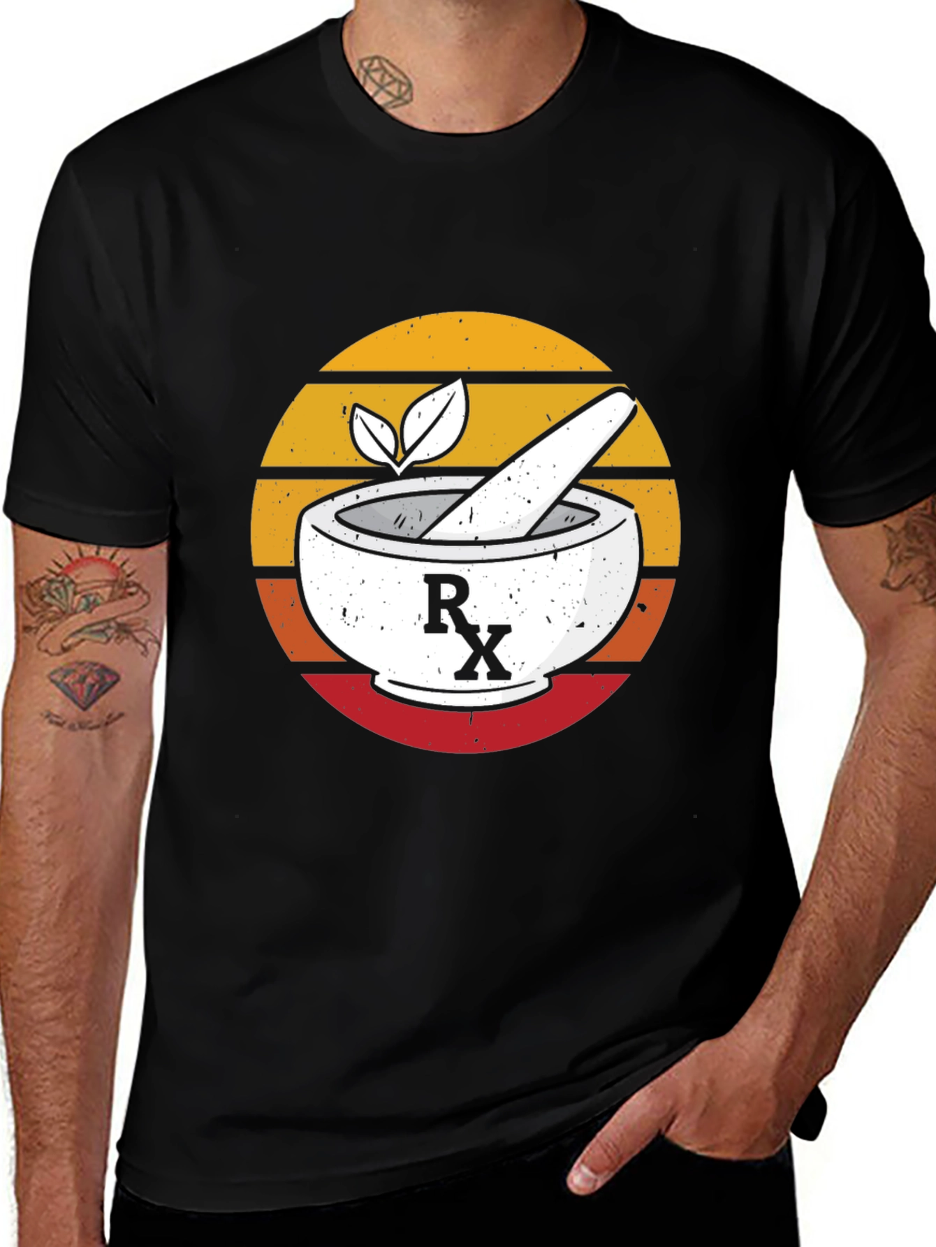 Retro Rx Pharmacy T-Shirt - Mortar and Pestle Design