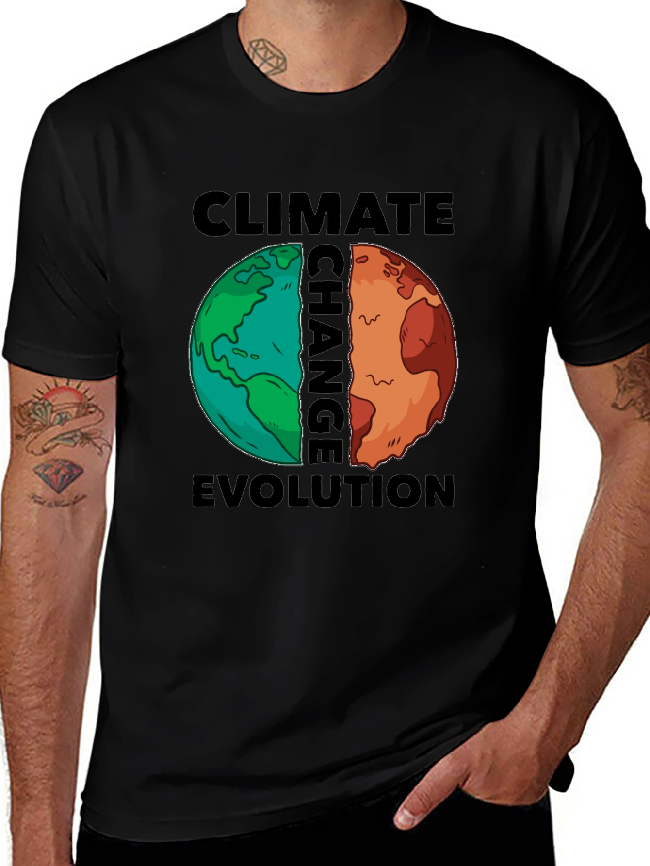 Variant 20 of Climate Change T-Shirt, Evolution Earth Tee, Global Warming Awareness