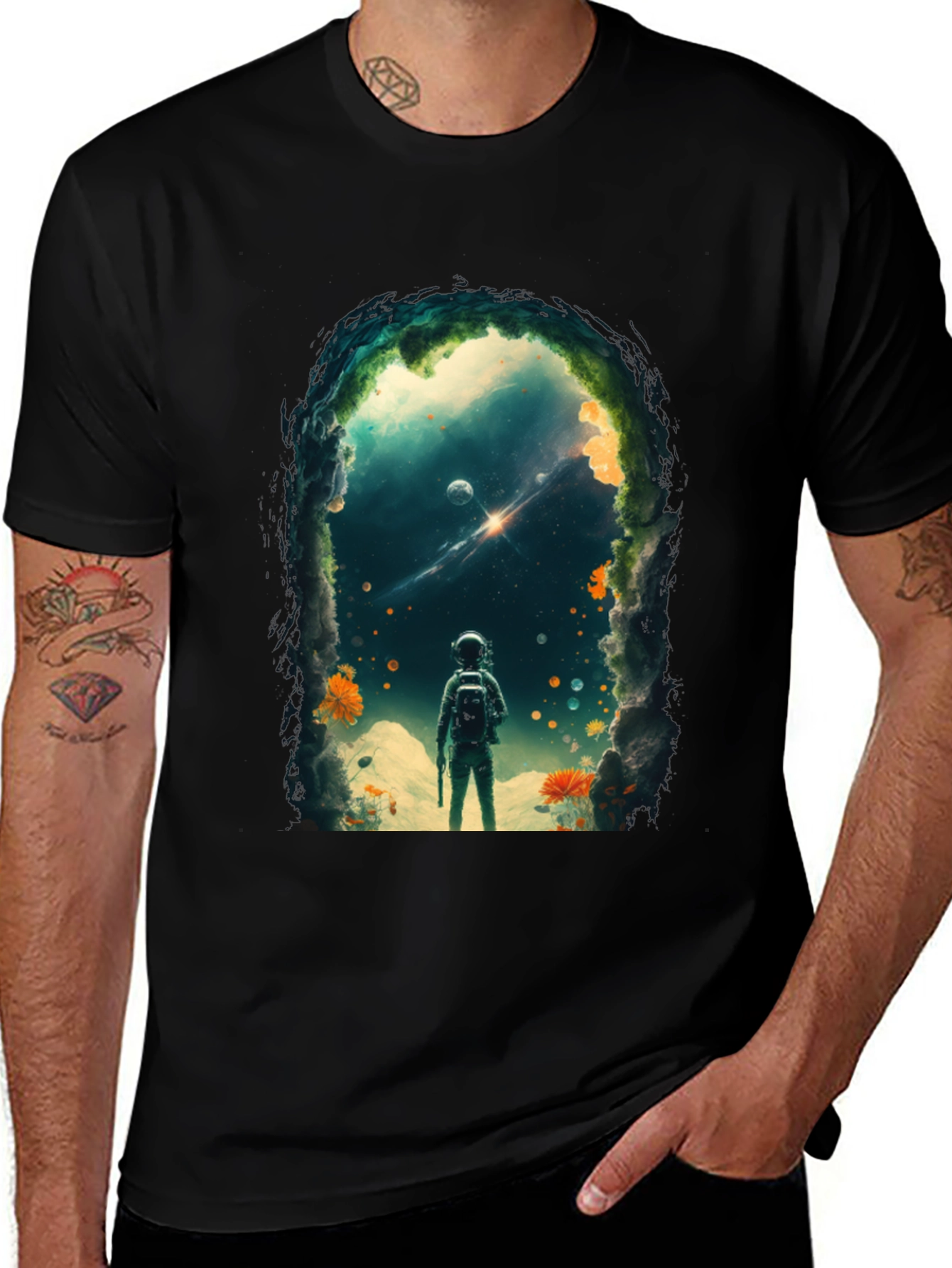 Variant 7 of Astronaut Space Portal Graphic T-Shirt
