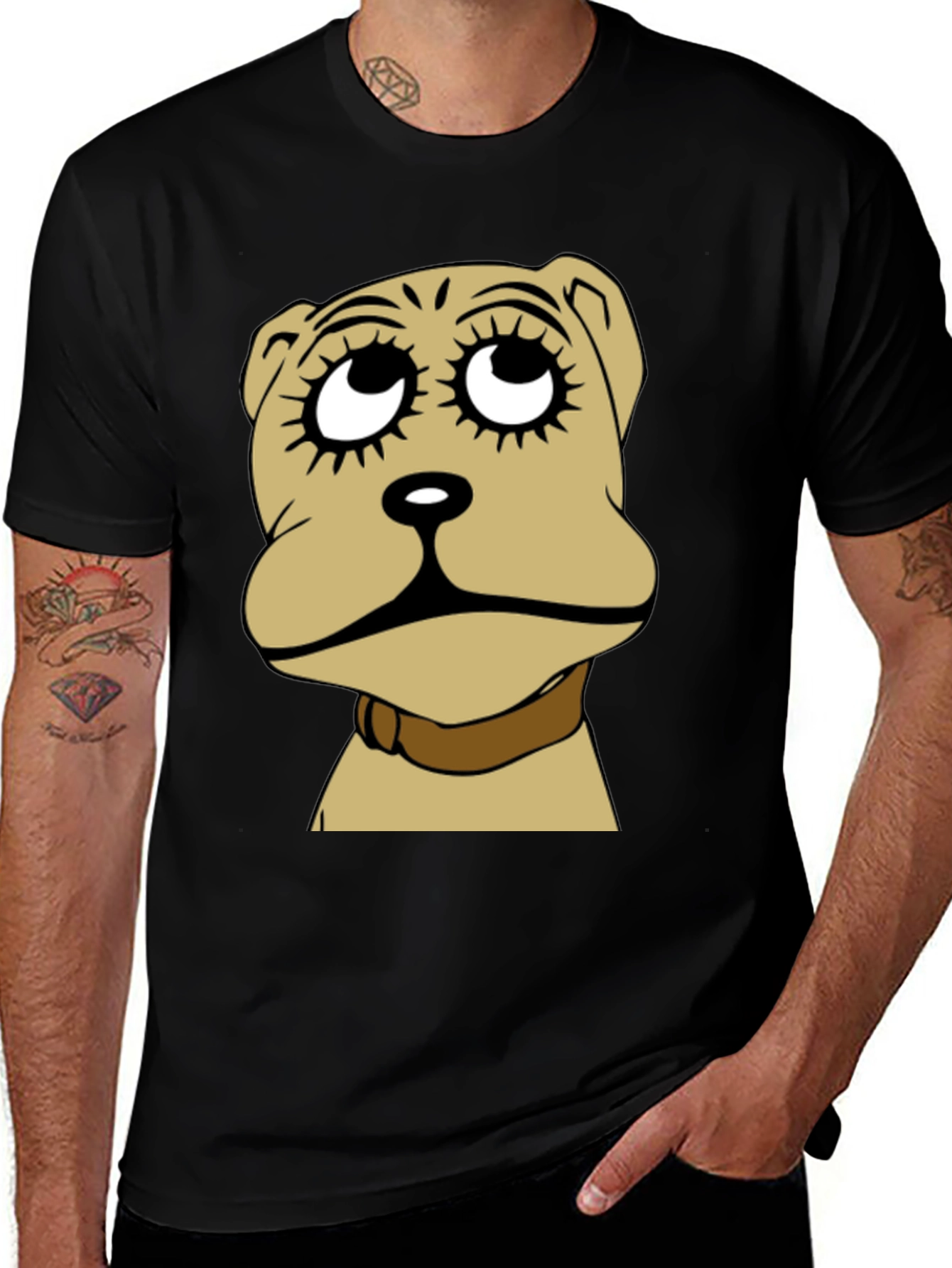 Variant 22 of Cartoon Dog T-Shirt, Black