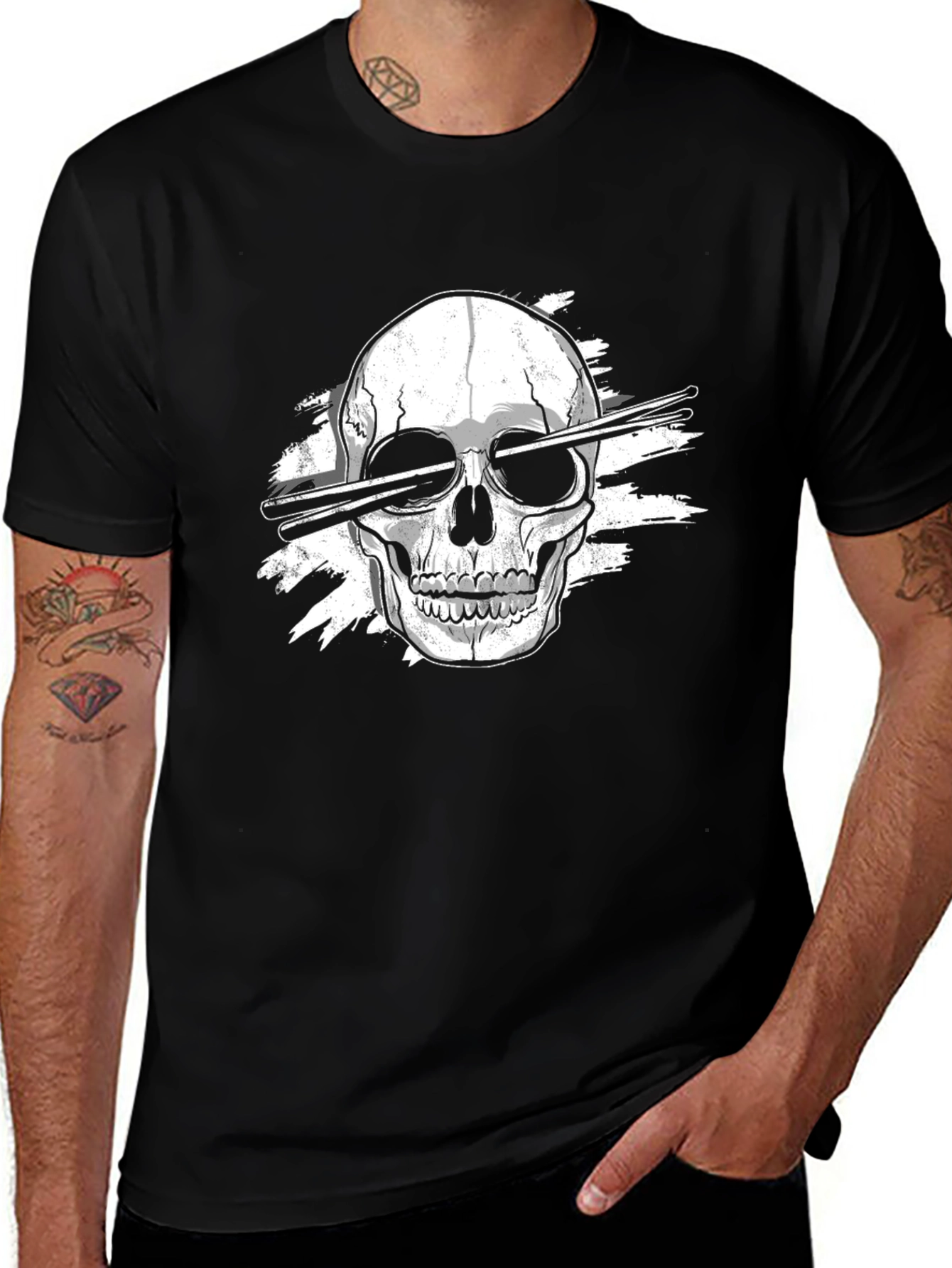 Variant 17 of Skull Drummer T-Shirt - Rock On!