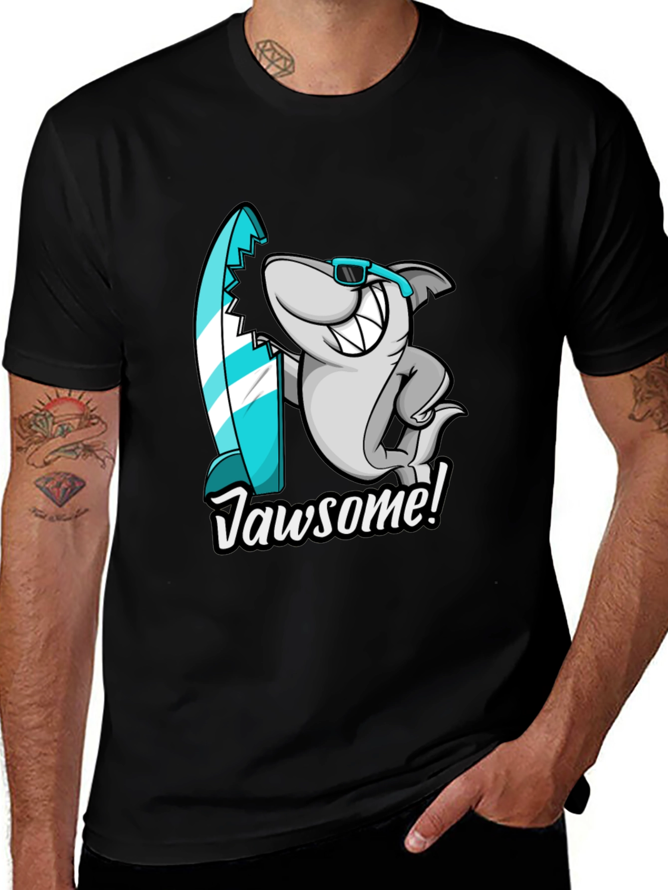 Jawsome Shark T-Shirt - Surfer Style