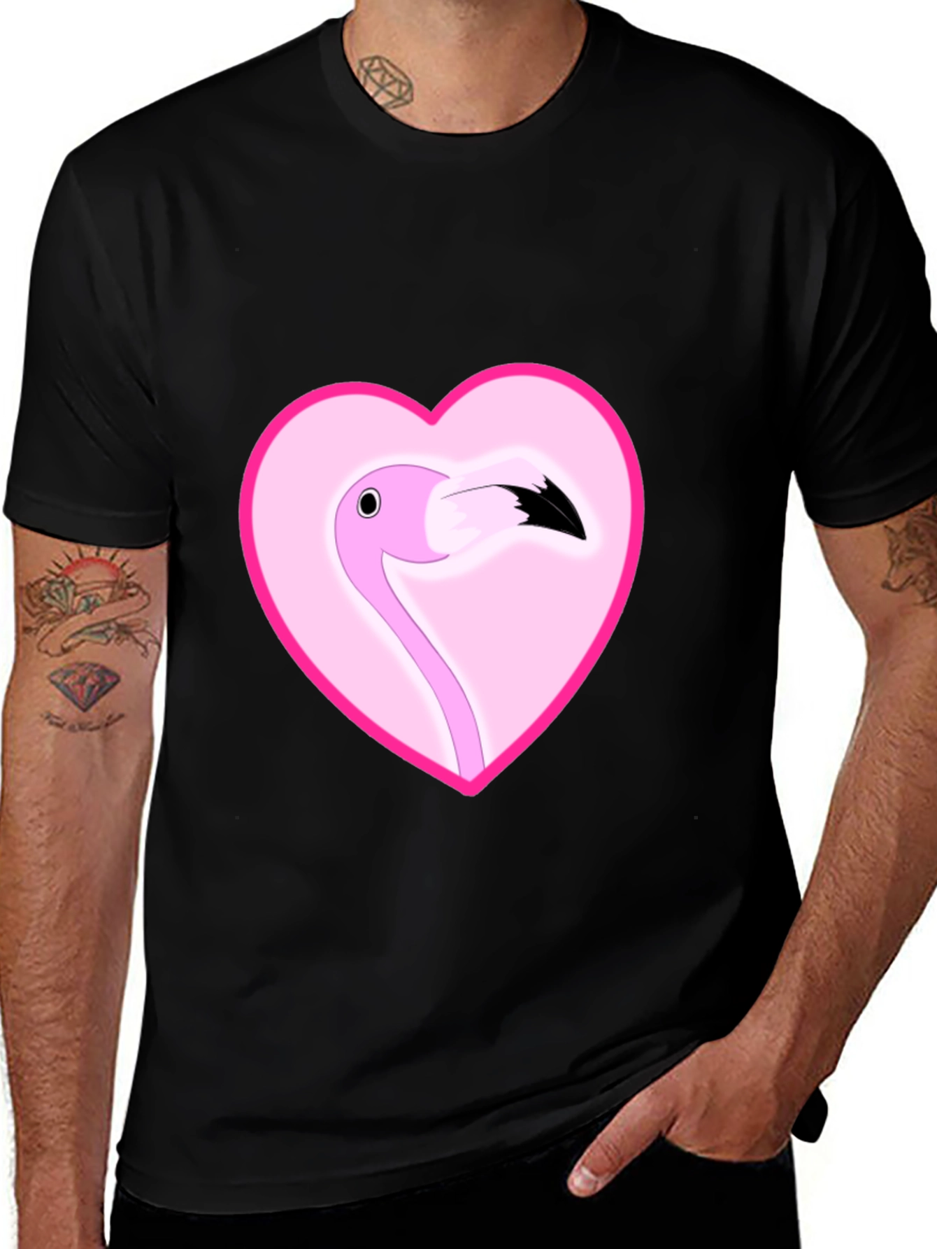 Variant 23 of Heart Flamingo Graphic Tee