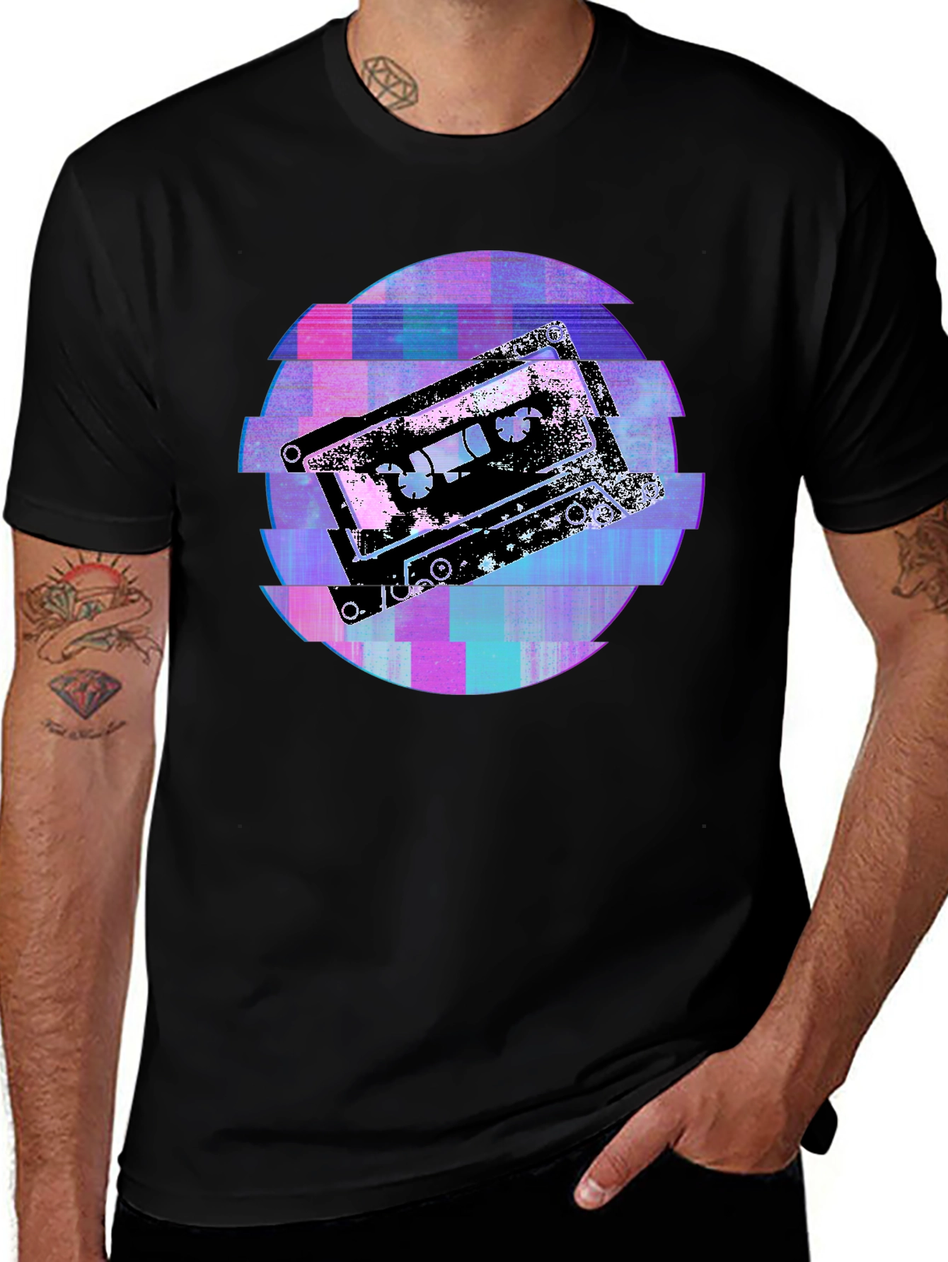 Variant 26 of Retro Cassette Glitch T-Shirt - 80s Style