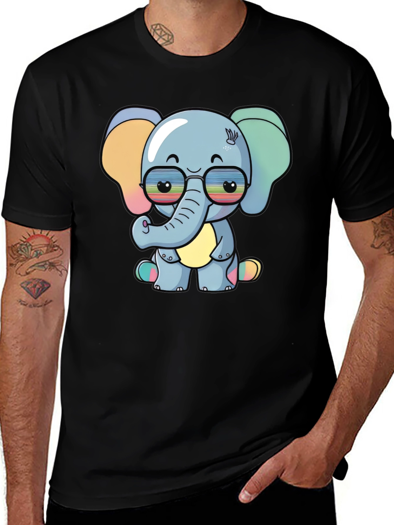 Variant 28 of Elephant Cartoon Graphic Tee