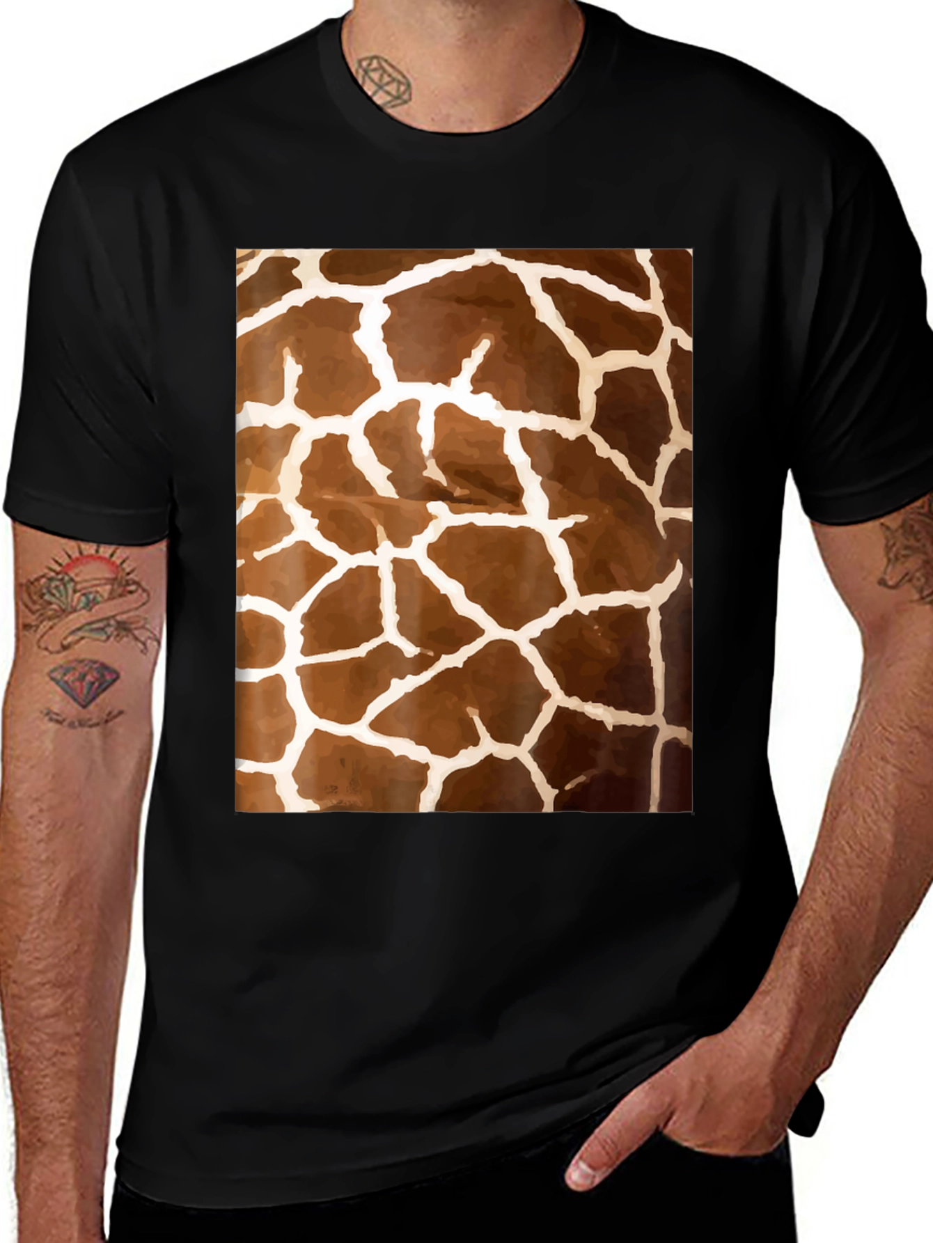 Variant 29 of Giraffe Print T-Shirt - Unique Animal Pattern Tee
