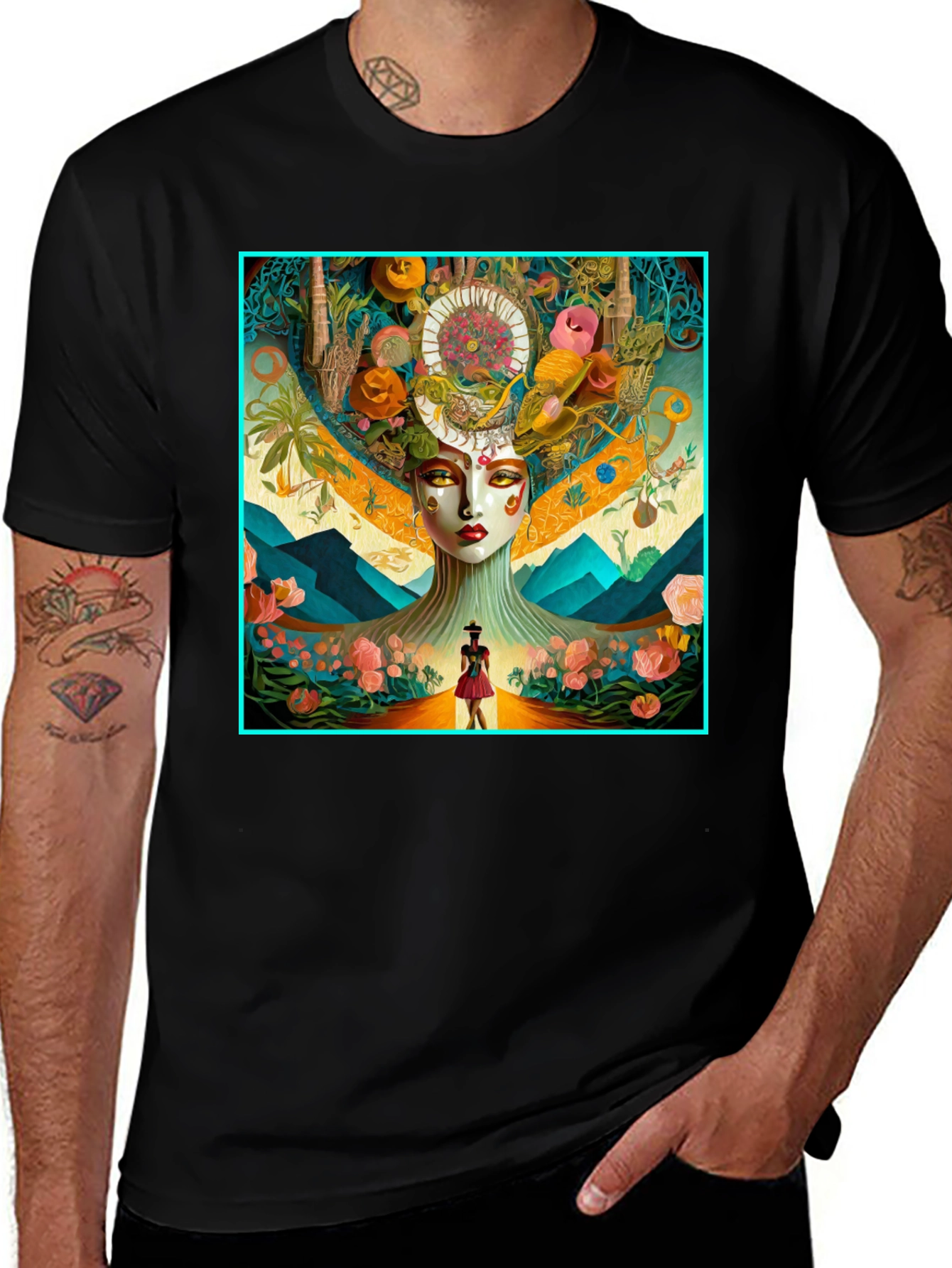 Variant 3 of Artistic Woman and Landscape T-Shirt