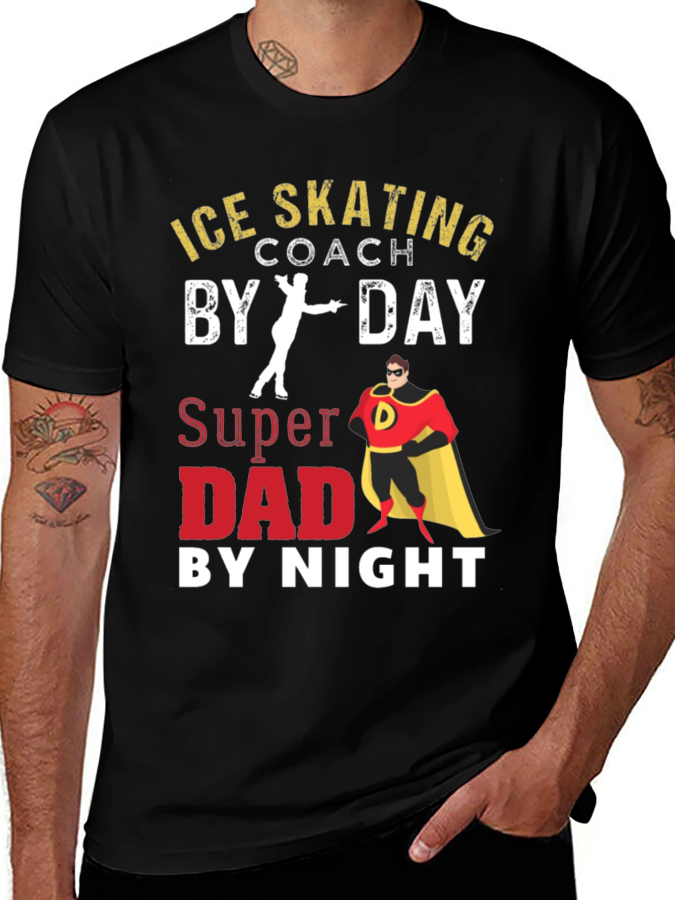 Variant 20 of Super Dad Ice Skating Coach Graphic Tee