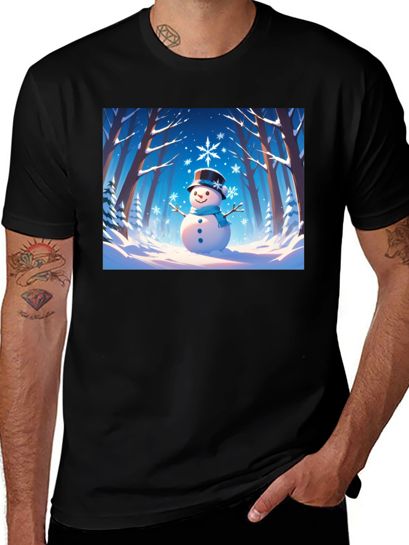 Variant 22 of Snowman Winter Scene Graphic Tee