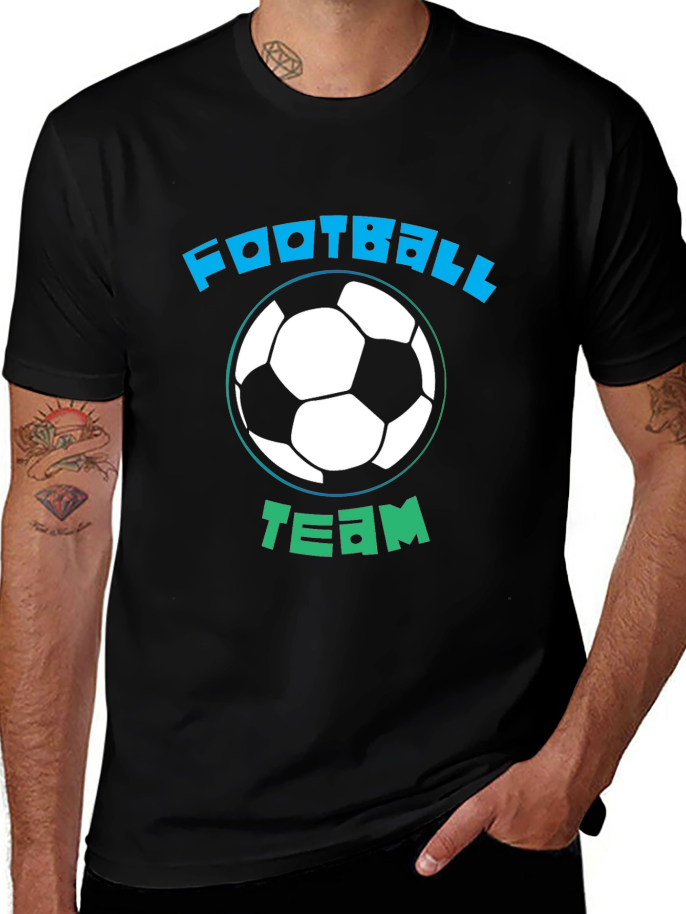 Variant 18 of Football Team Graphic Tee - Black