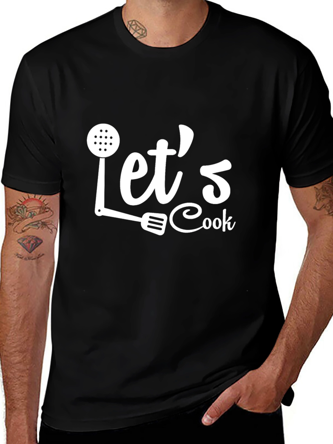 Variant 28 of Let's Cook T-Shirt - Black Casual Tee