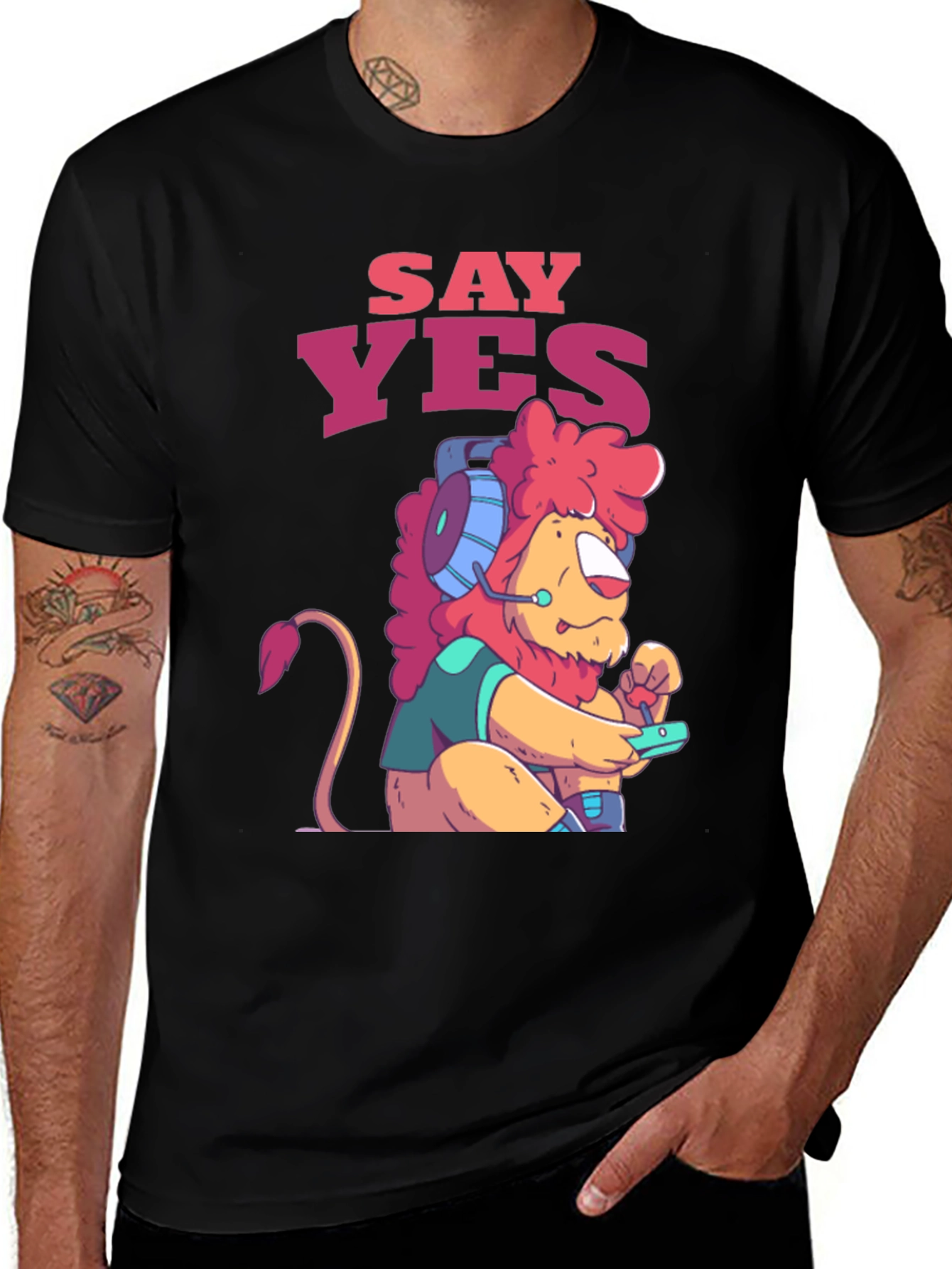 Variant 12 of Say Yes Gaming Lion Graphic Tee - Unisex T-Shirt