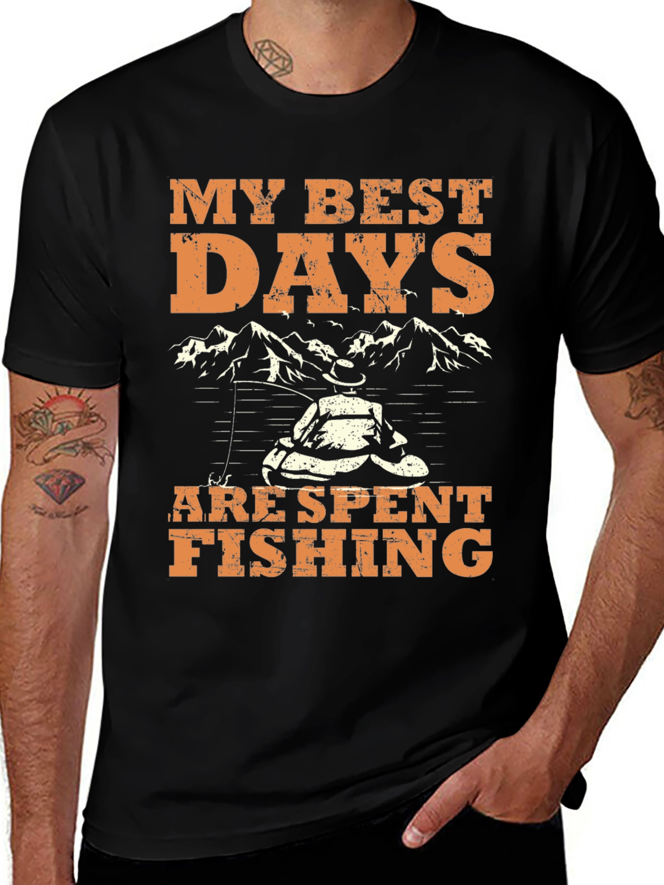 Variant 30 of Fishing T-Shirt - My Best Days Spent Fishing