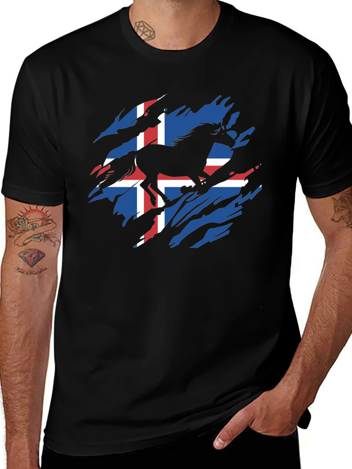 Variant 20 of Icelandic Horse Flag T-Shirt