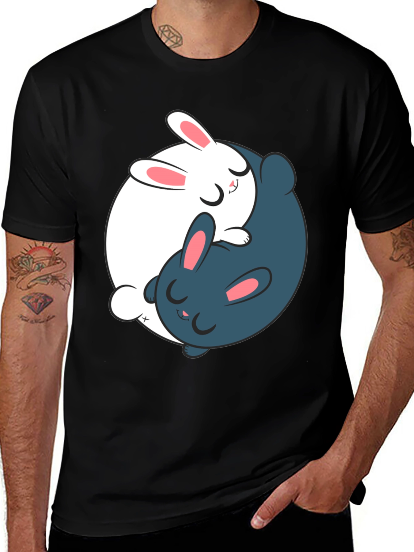 Variant 26 of Yin Yang Bunny T-Shirt - Harmony & Style