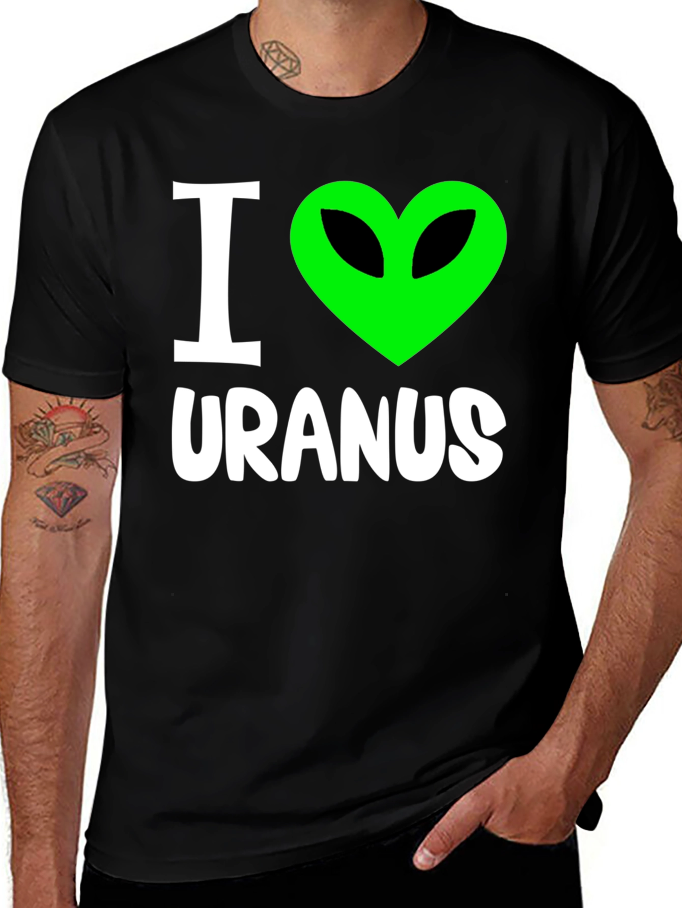 Variant 27 of I Heart Alien Uranus T-Shirt - Funny Graphic Tee