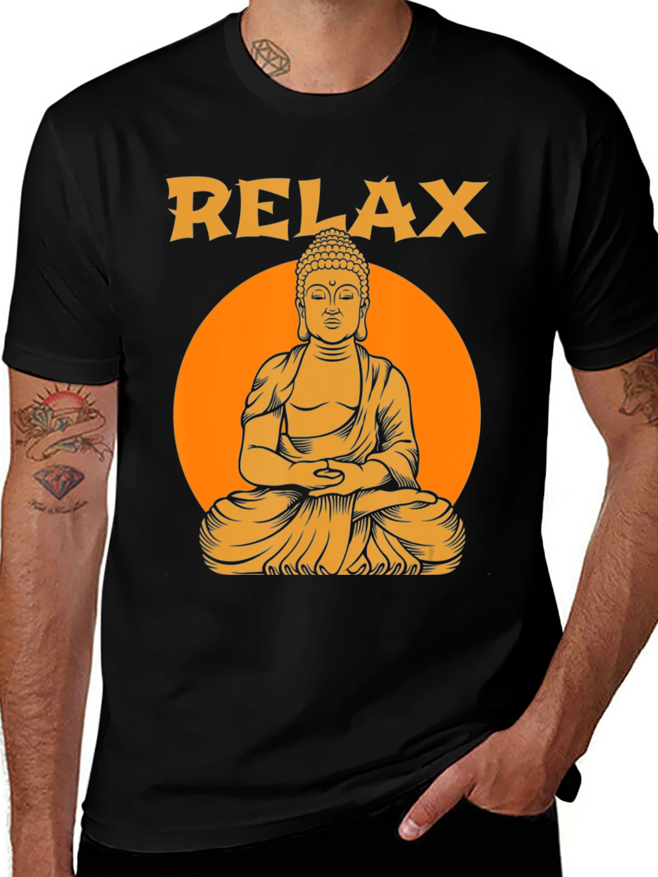 Relax Buddha Graphic T-Shirt - Meditation Zen Style