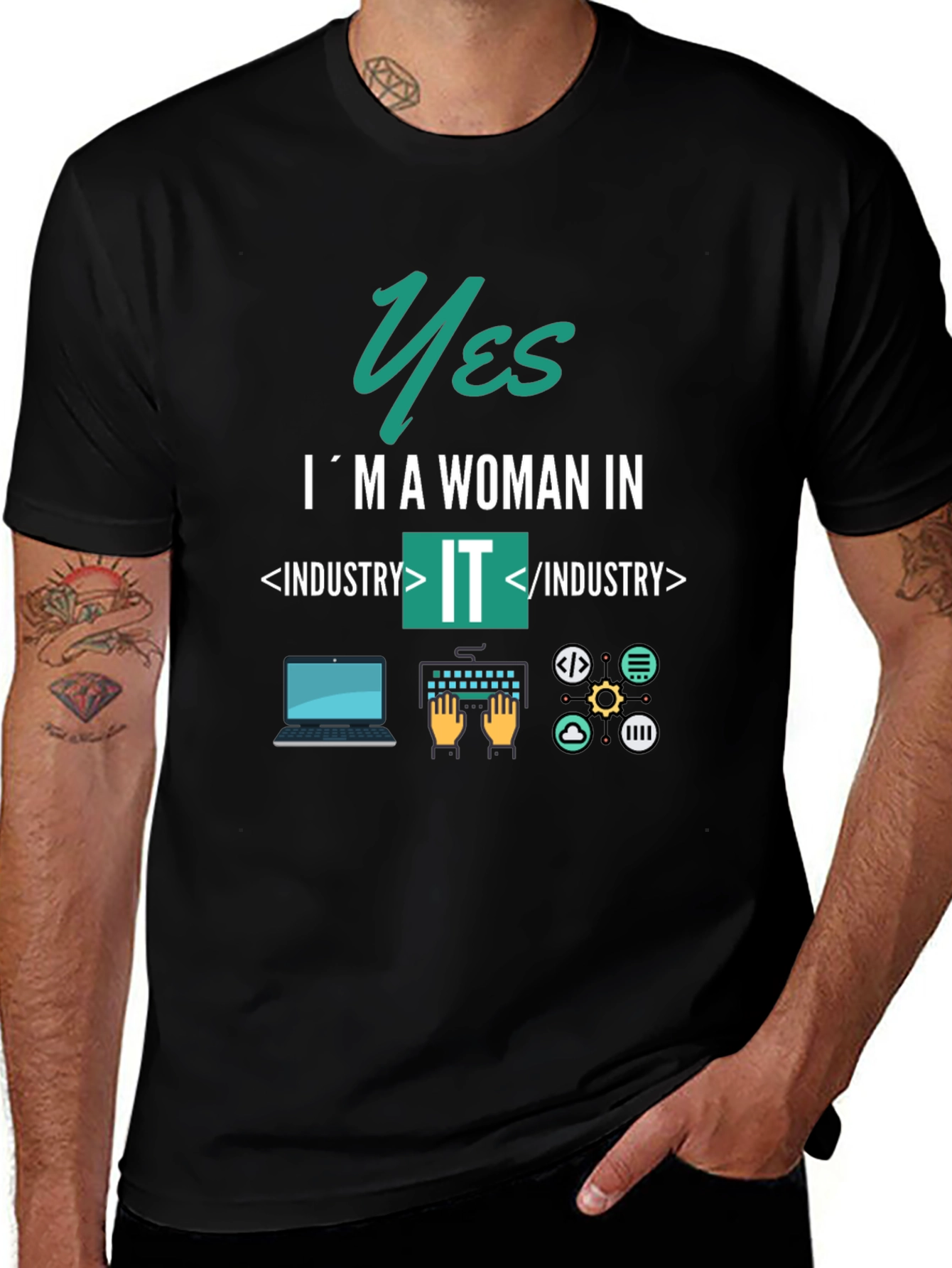 Yes I'm A Woman In IT T-Shirt -  Information Technology Tee
