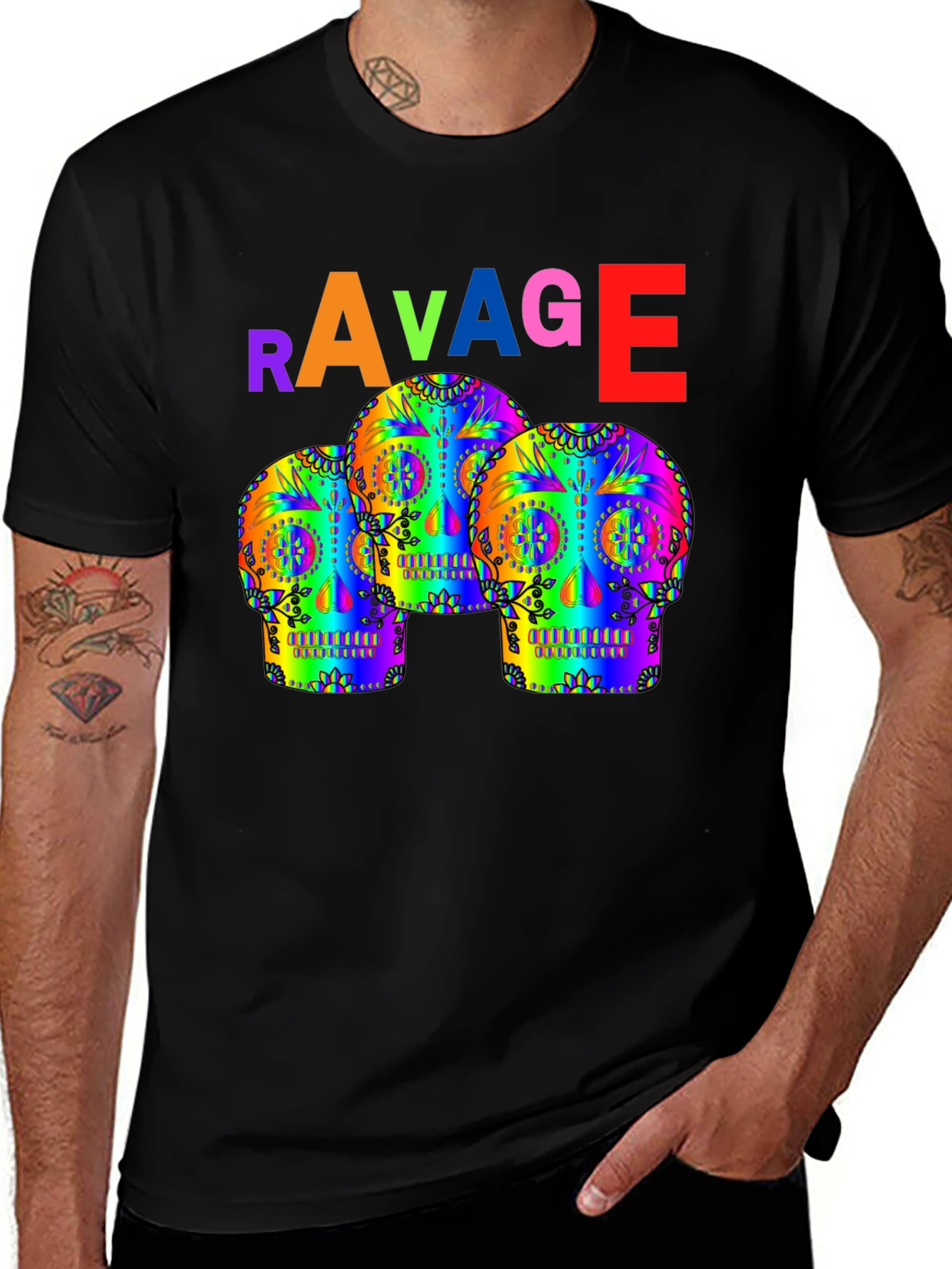 Variant 8 of Ravage Sugar Skull Graphic Print Tee