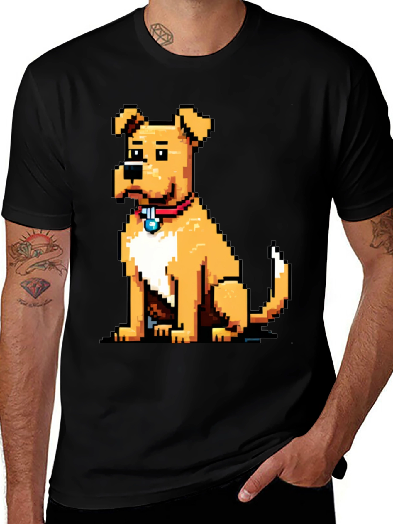 Variant 17 of Pixel Dog Graphic Tee - Soft Cotton Blend
