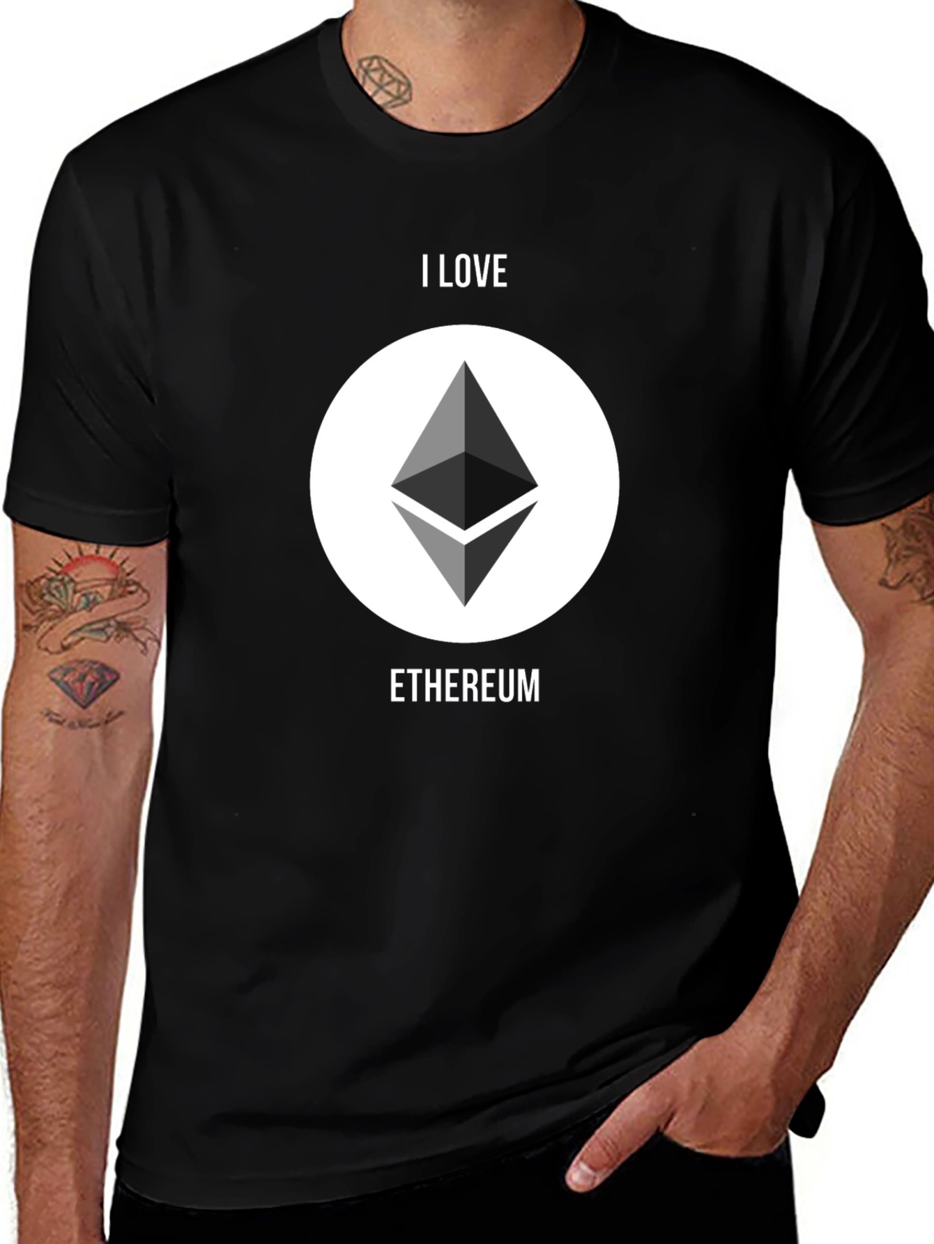 I Love Ethereum Graphic T-Shirt - Crypto Enthusiast Tee