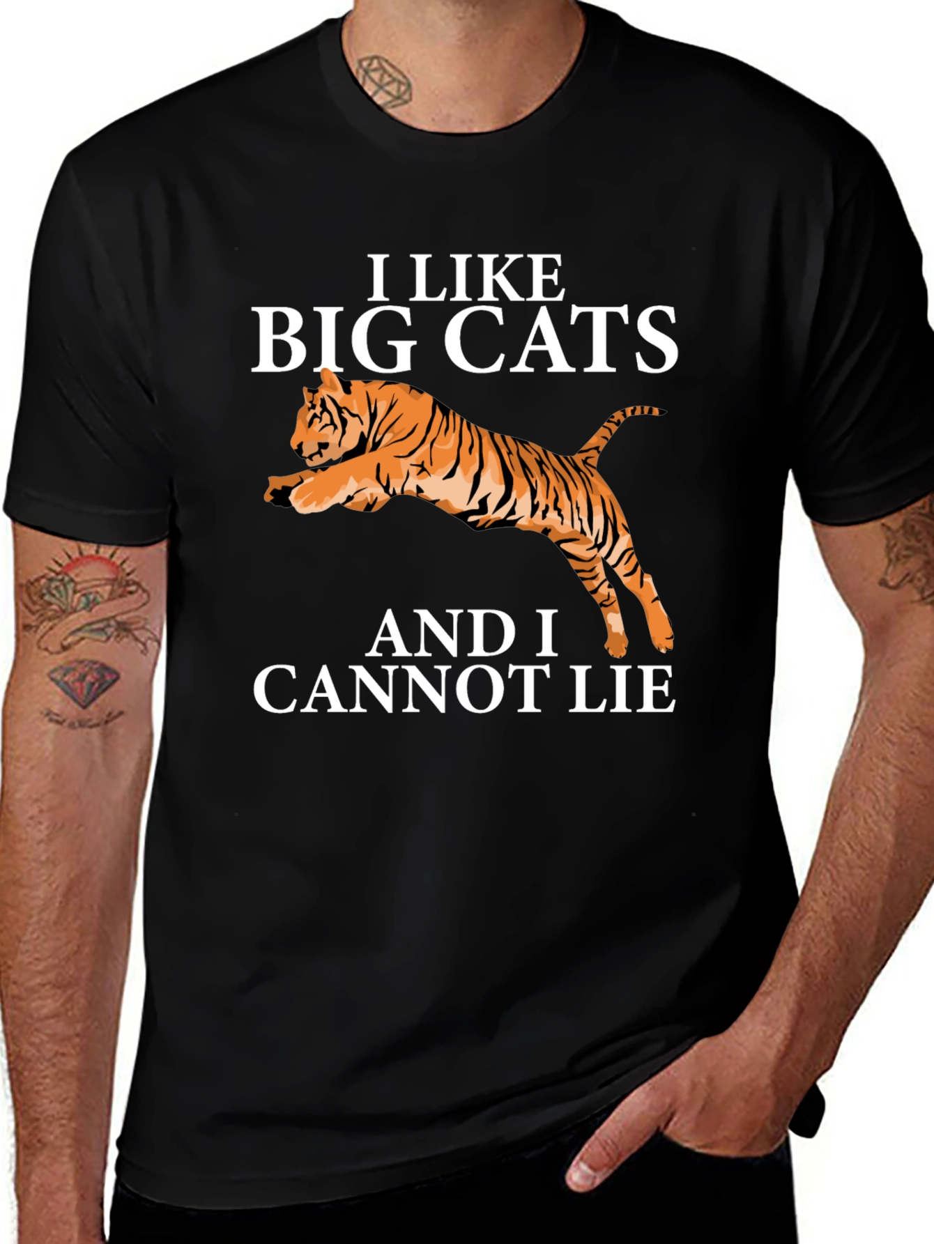Variant 18 of I Like Big Cats T-Shirt Funny Tiger Tee