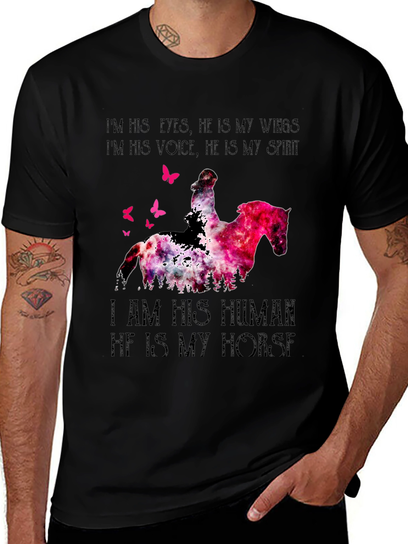 Variant 19 of Horse Lover T-Shirt - I Am His Human