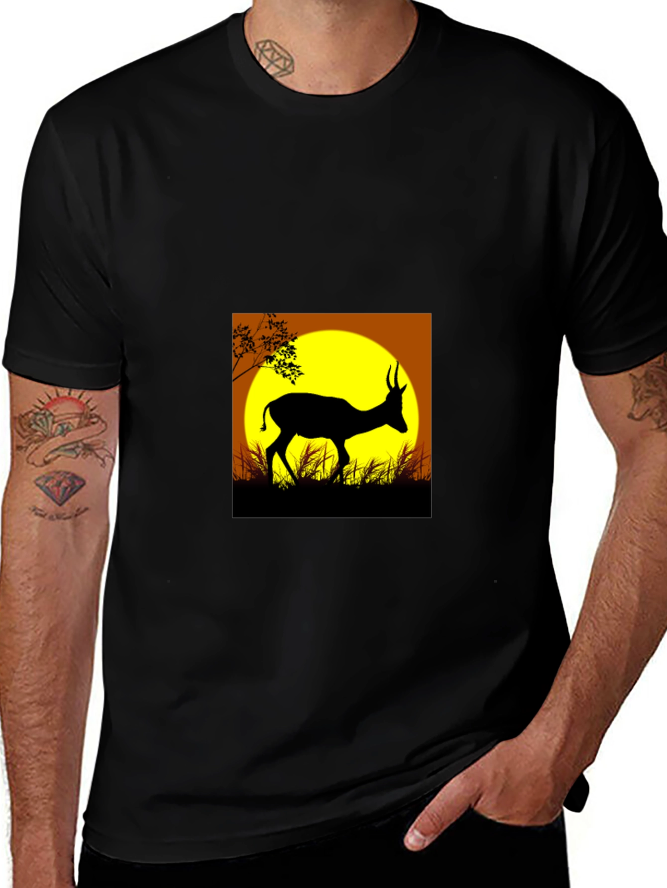 Variant 7 of Silhouette Deer Graphic Tee