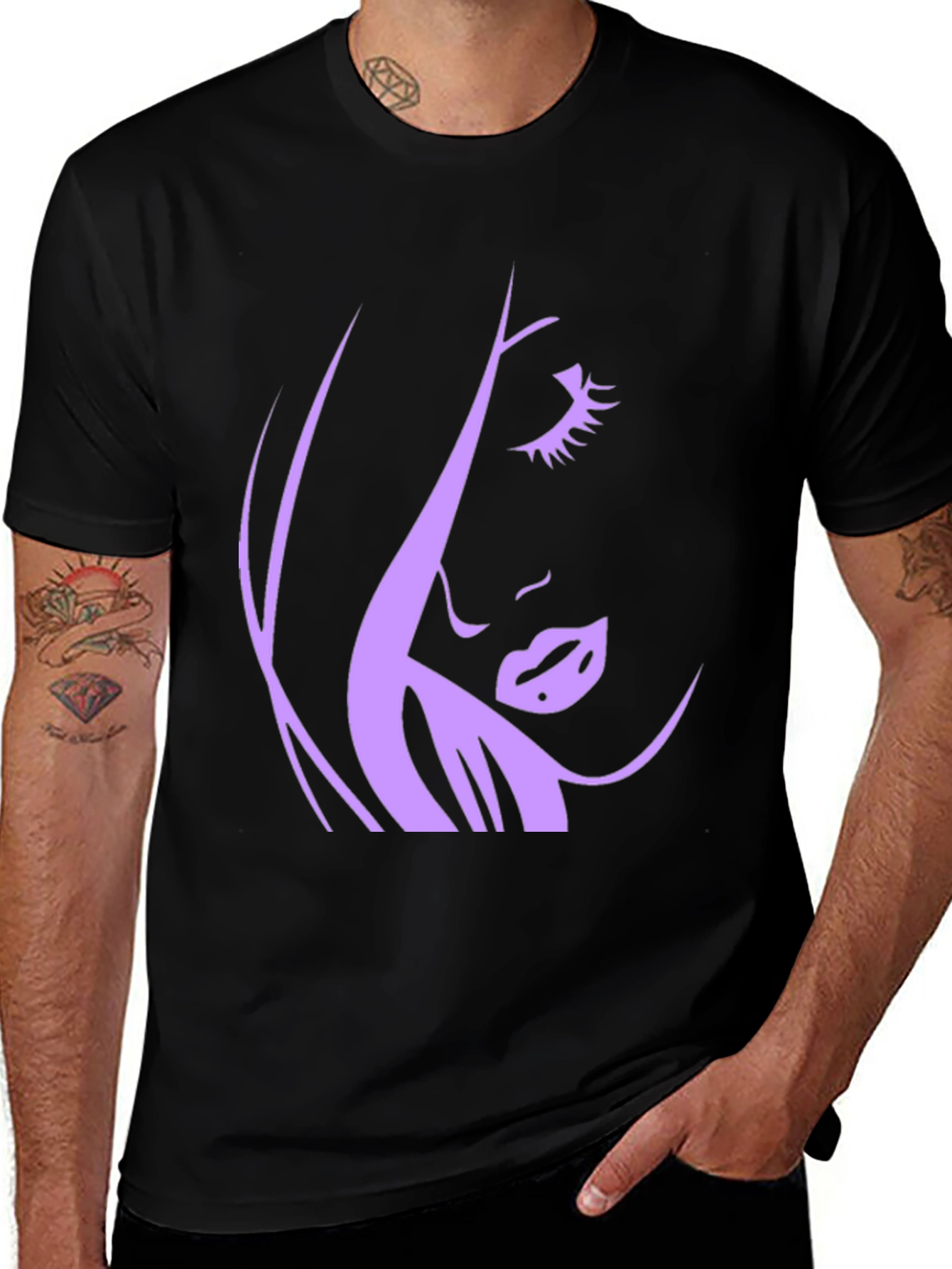 Variant 25 of Silhouette Woman Graphic Tee - Black Cotton T-Shirt