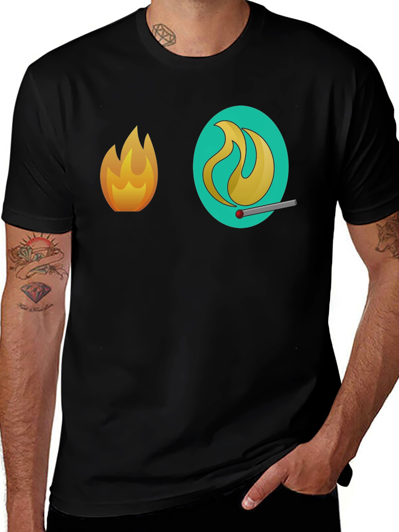 Variant 23 of Flame Graphic Black T-Shirt