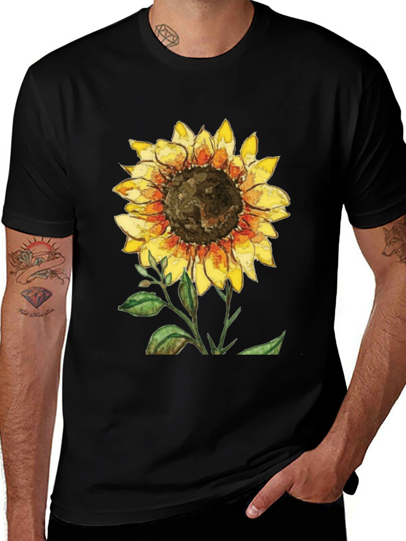 Variant 30 of Sunflower Graphic T-Shirt - Trendy Casual Tee