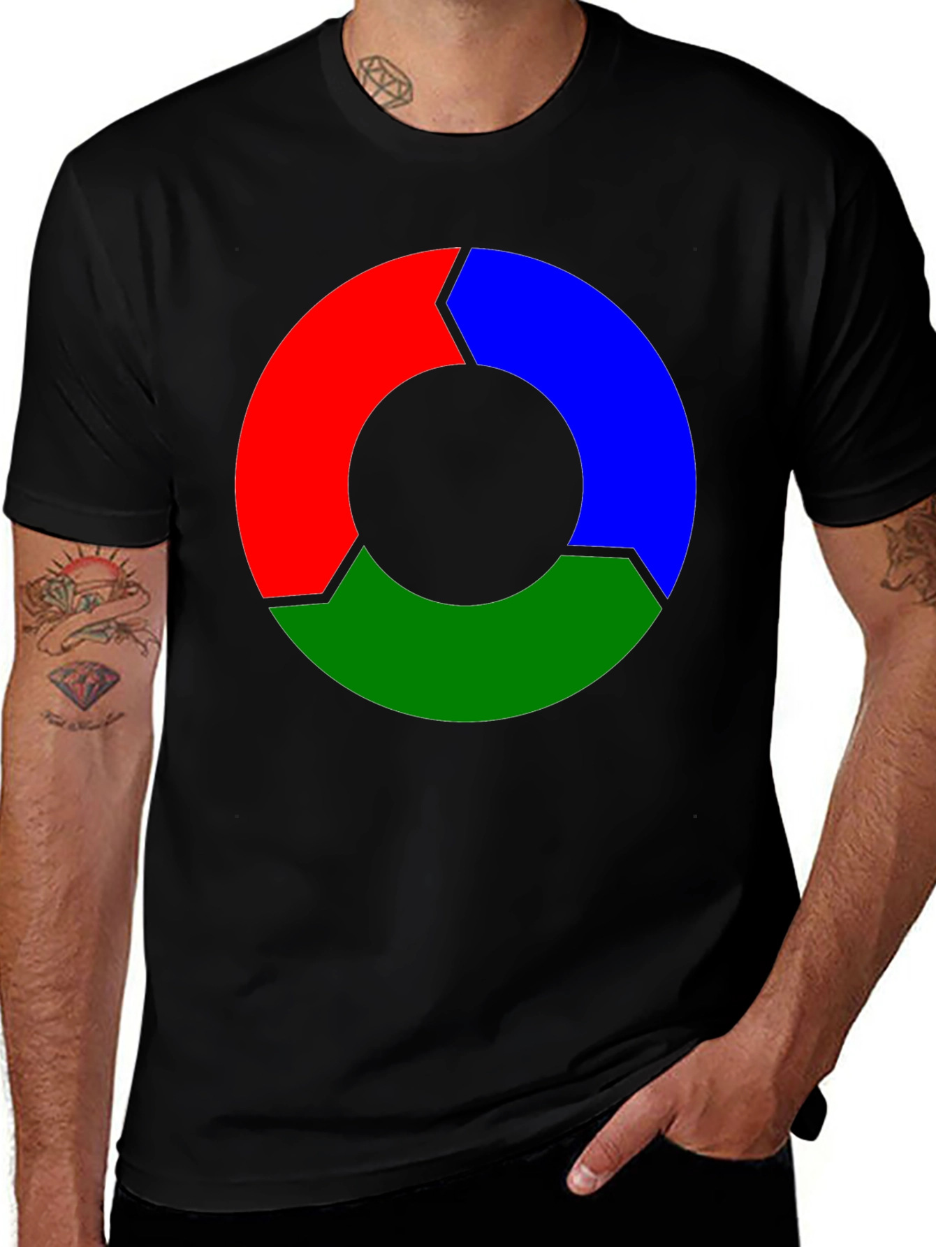 Variant 4 of Abstract Color Circle Graphic Tee - Modern Design T-Shirt