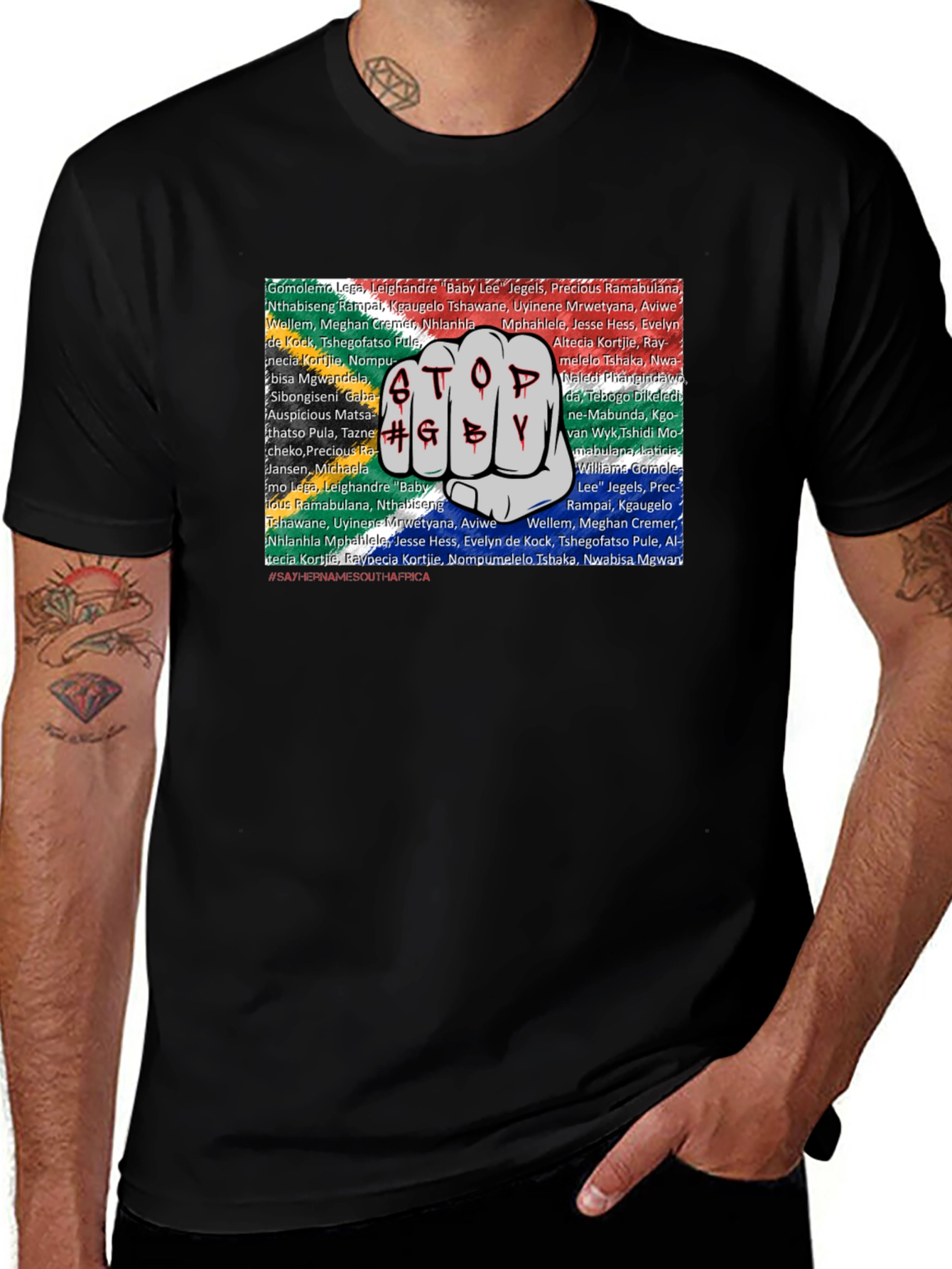 Stop GBV South African Names T-Shirt