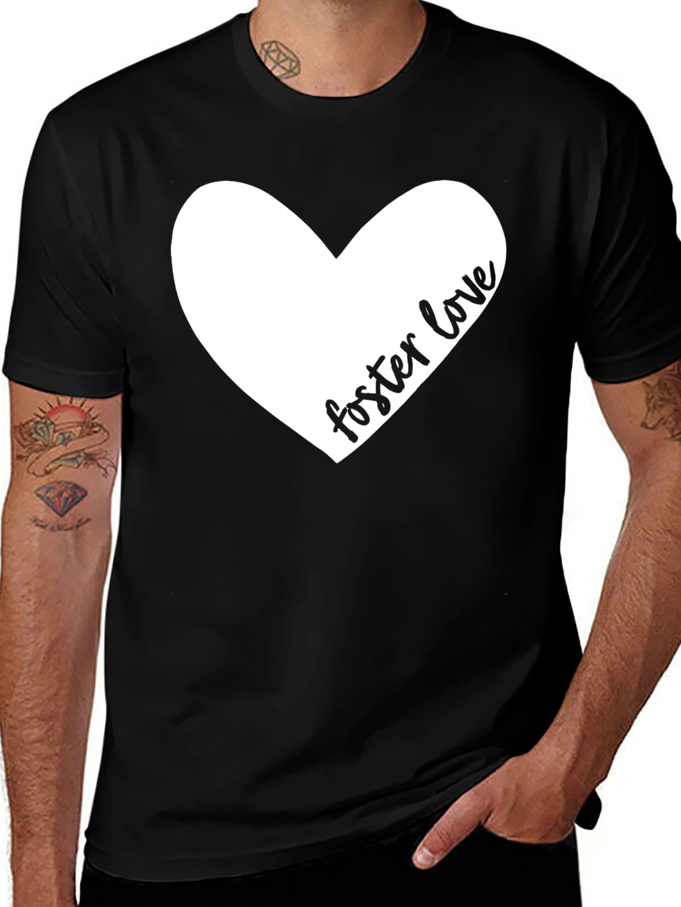Variant 13 of Foster Love Graphic Tee - Heart Design