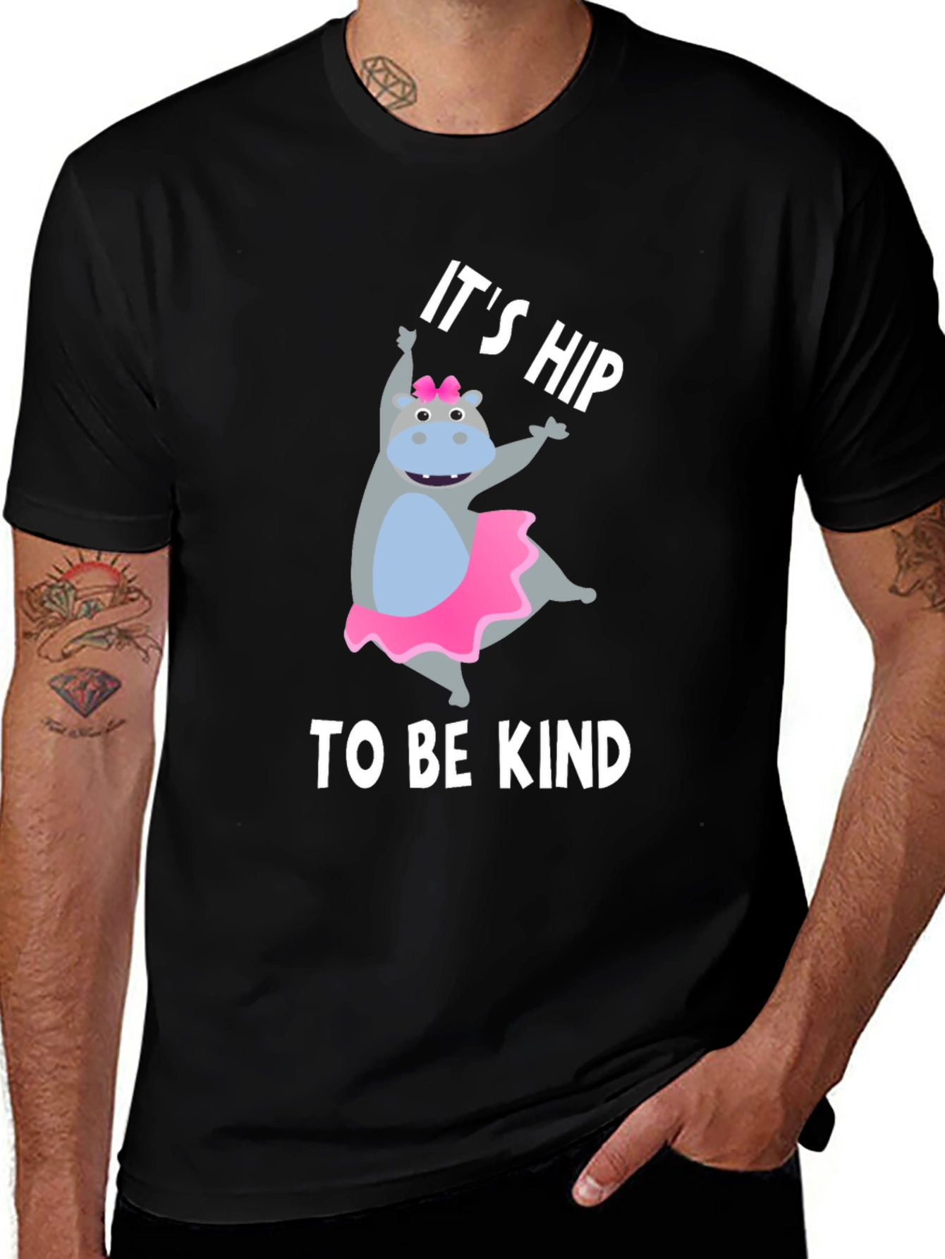 Variant 7 of It's Hip to be Kind T-Shirt - Fun Graphic Tee