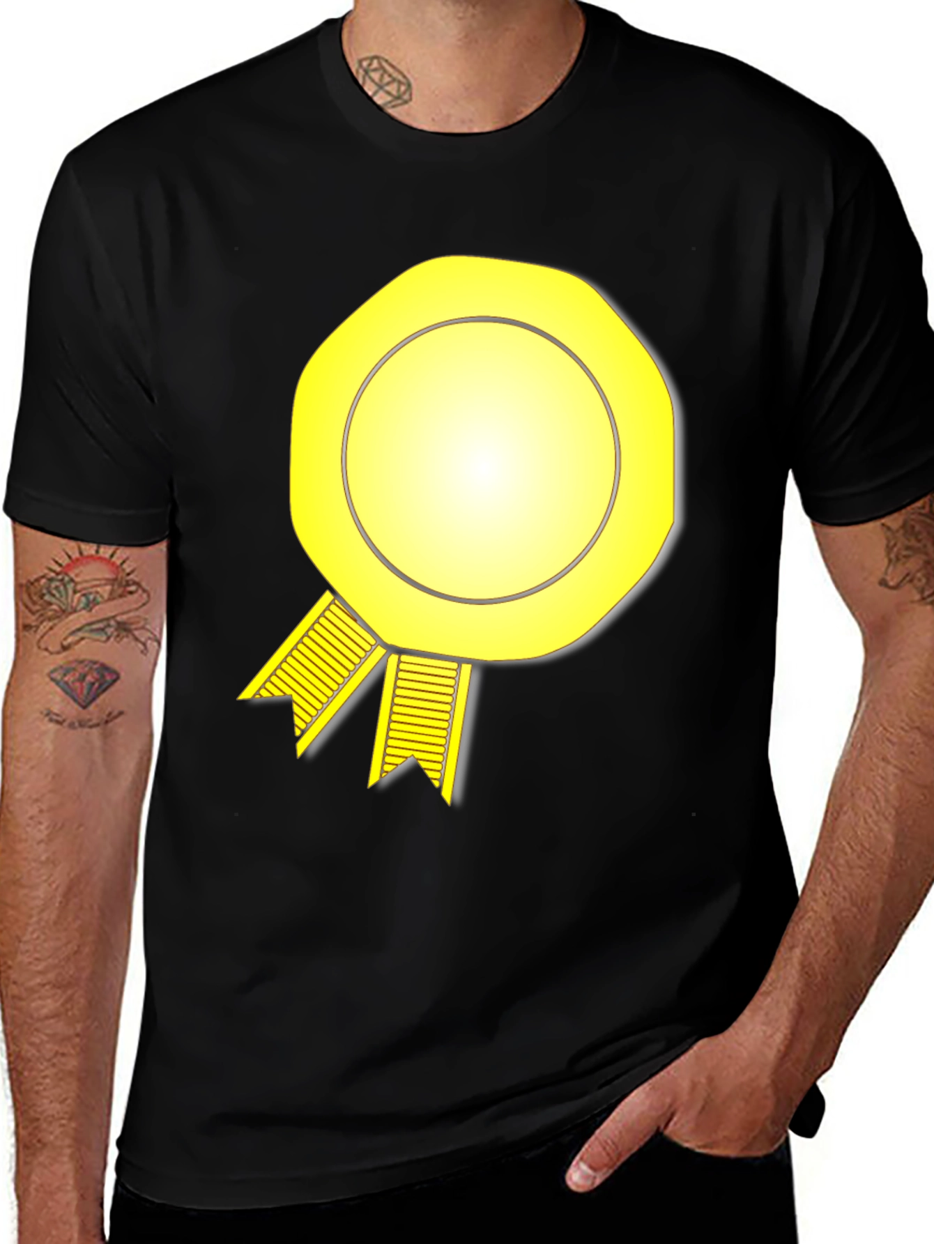 Yellow Award Ribbon Graphic T-Shirt