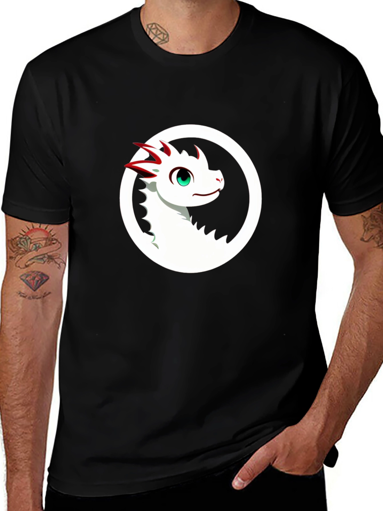 Variant 8 of Dragon Graphic Black T-Shirt - Casual Style
