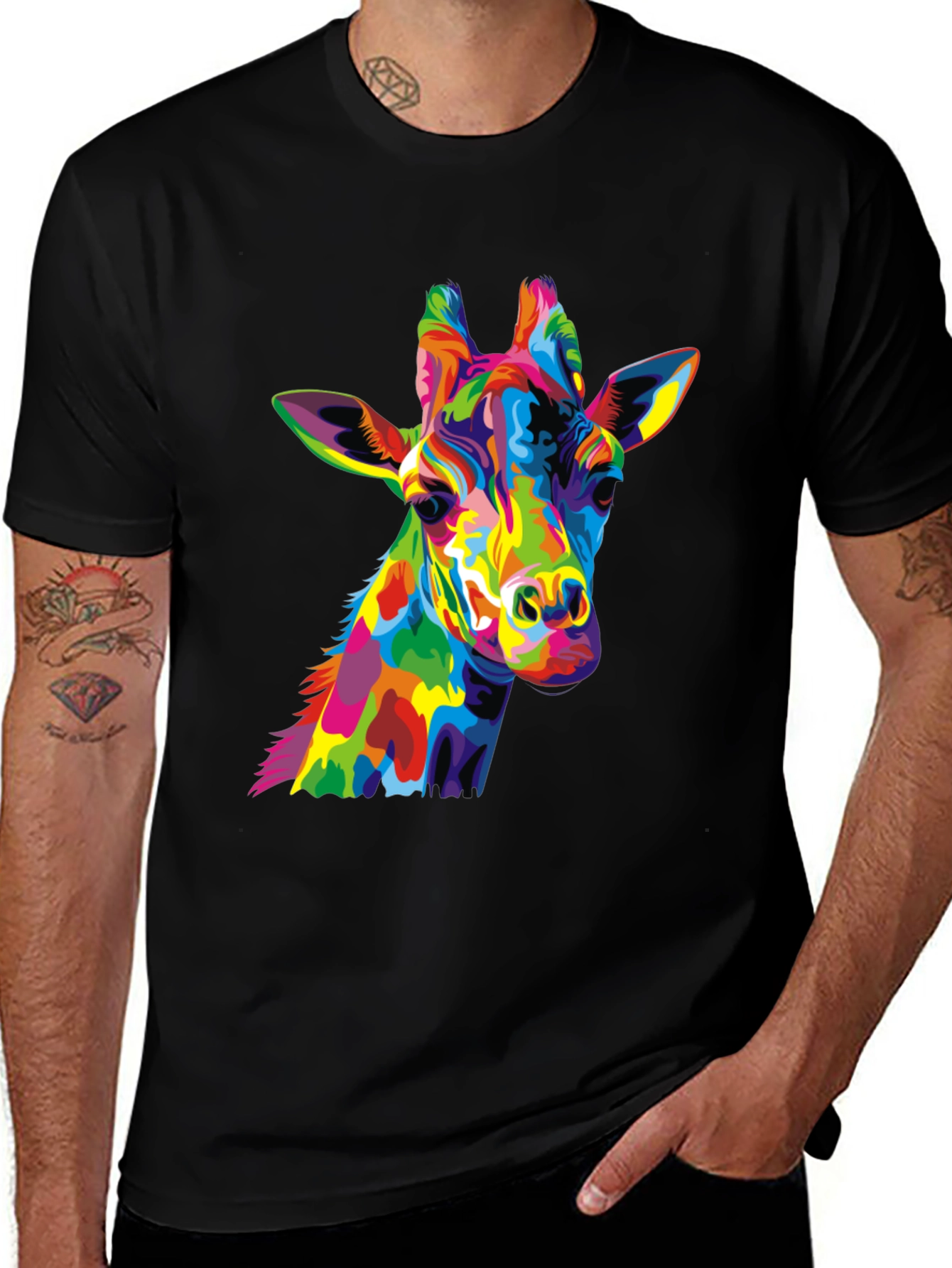 Variant 26 of Colorful Giraffe Graphic Tee