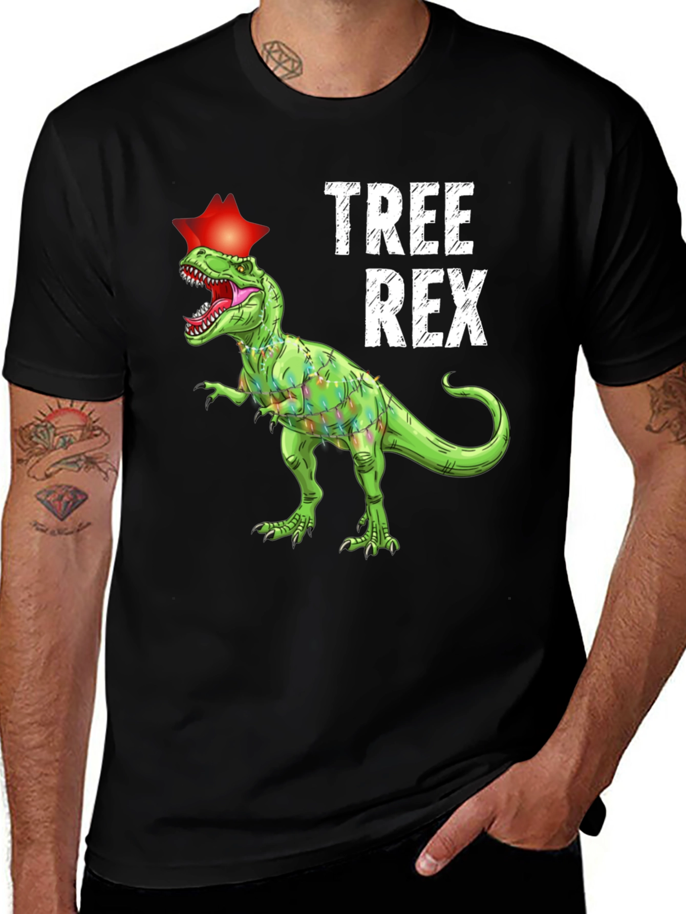 Tree Rex Holiday T-Shirt - Christmas Dinosaur Tee