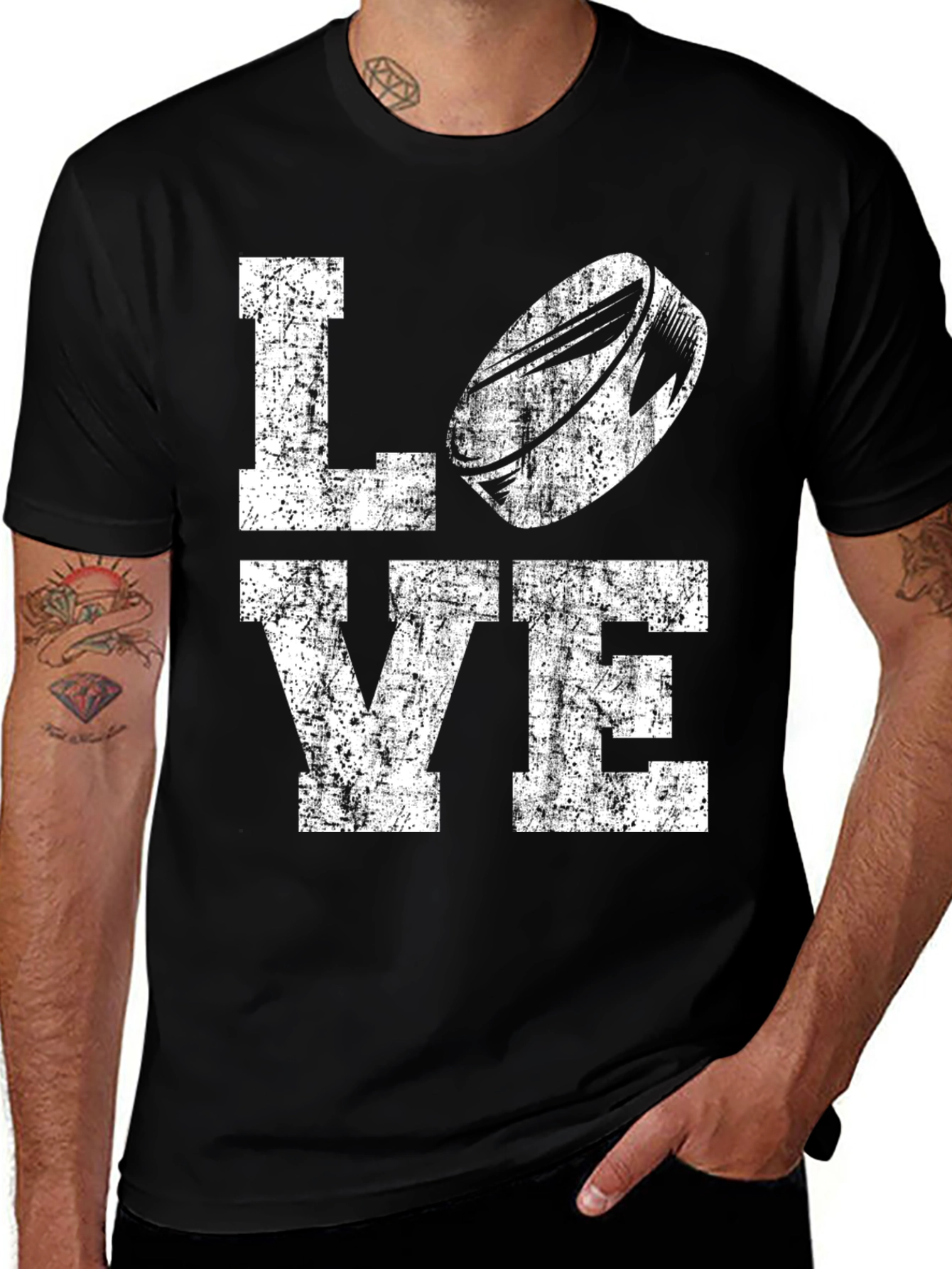 Variant 9 of Rugby Love T-Shirt - Distressed Graphic
