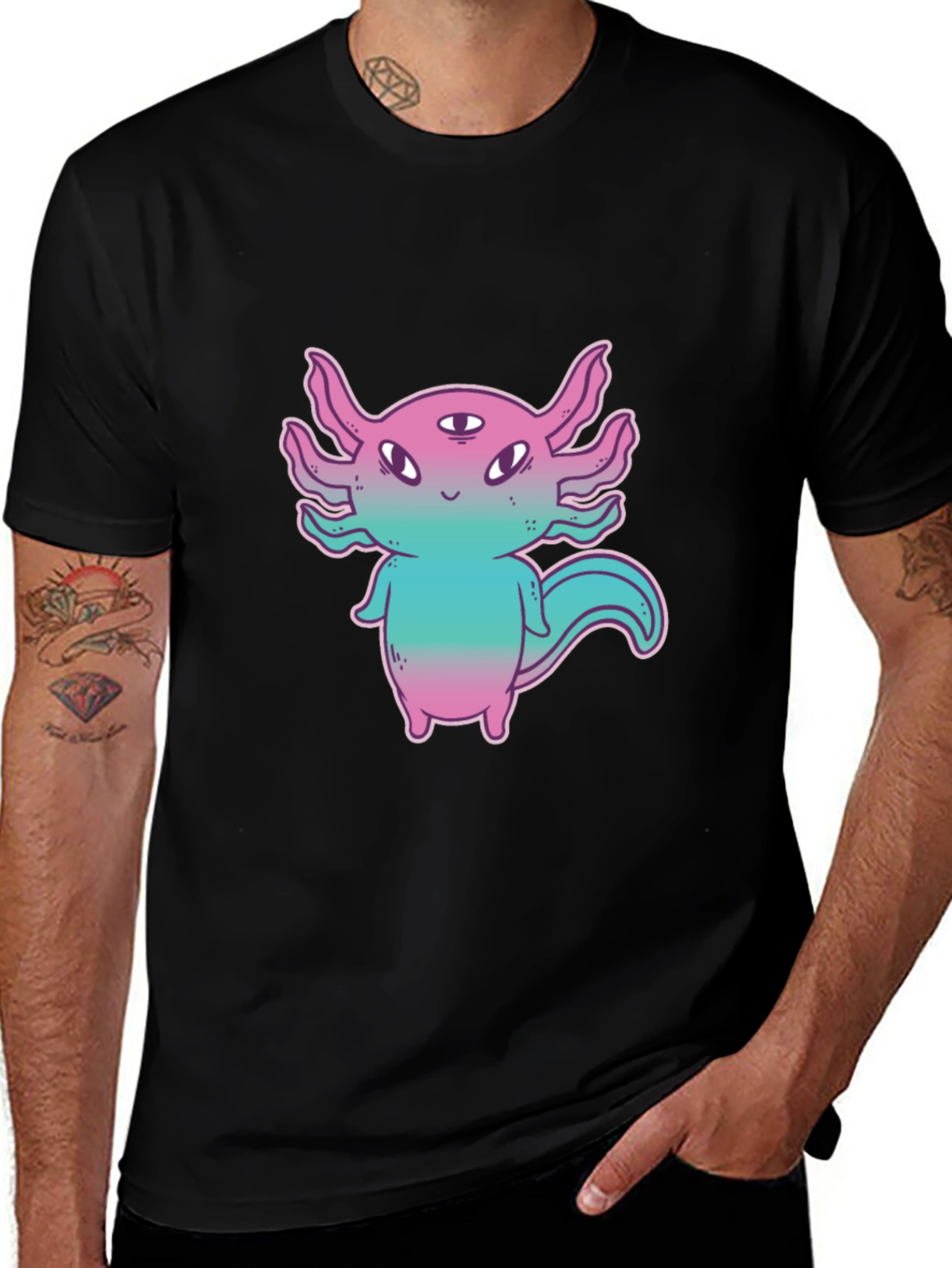 Variant 20 of Axolotl Three-Eyed Monster Graphic T-Shirt