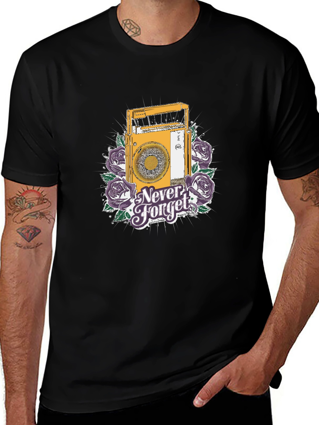 Variant 8 of Retro Radio "Never Forget" Graphic T-Shirt