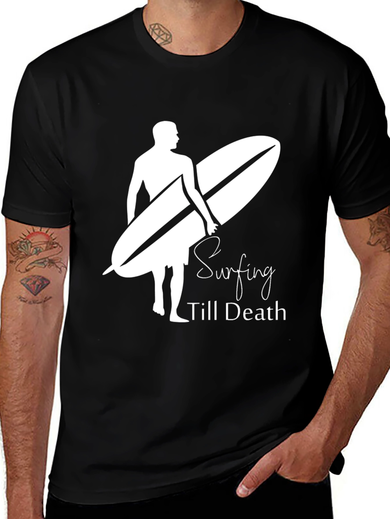 Variant 27 of Surfing Till Death Graphic Tee
