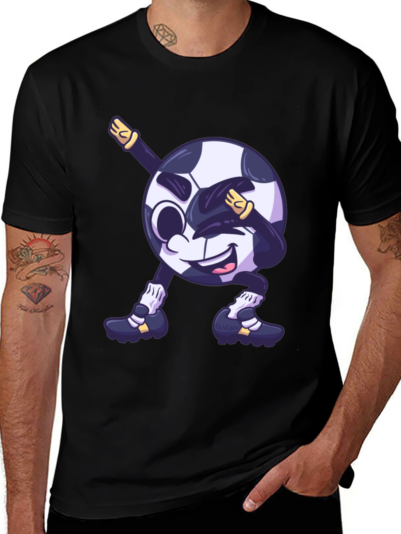 Variant 4 of Soccer Ball Dabbing Graphic T-Shirt