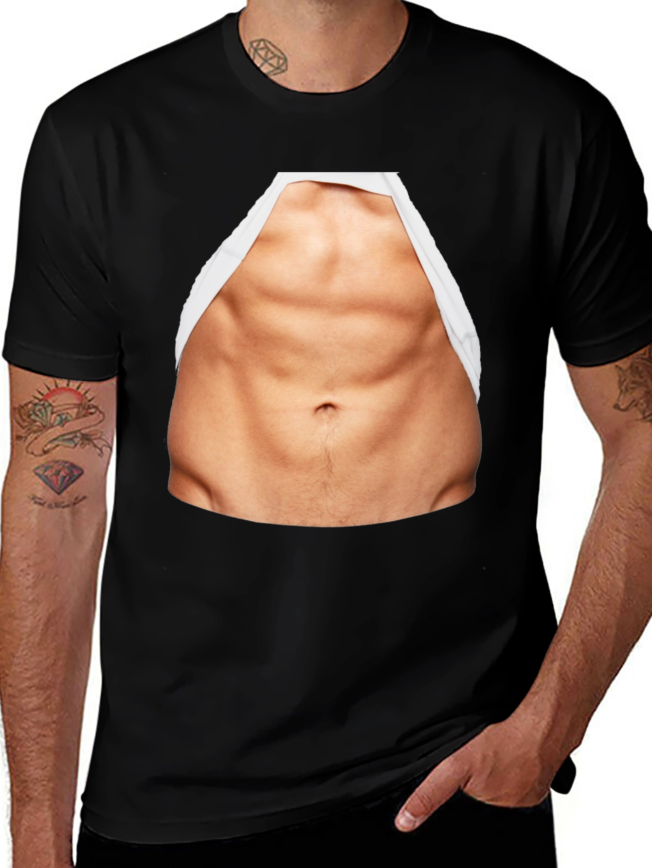 Variant 6 of Funny Abs Print T-Shirt
